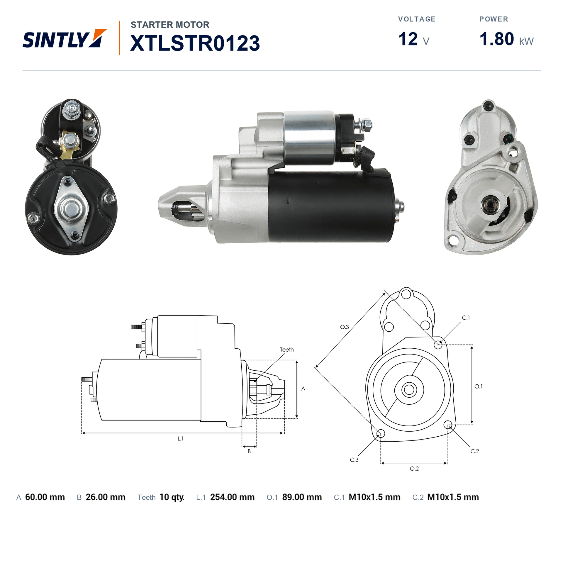 Motor de arranque XTLSTR0123
