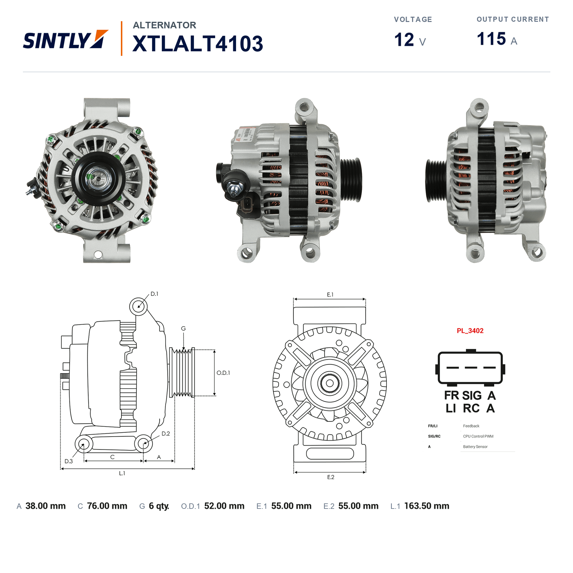 Alternator XTLALT4103