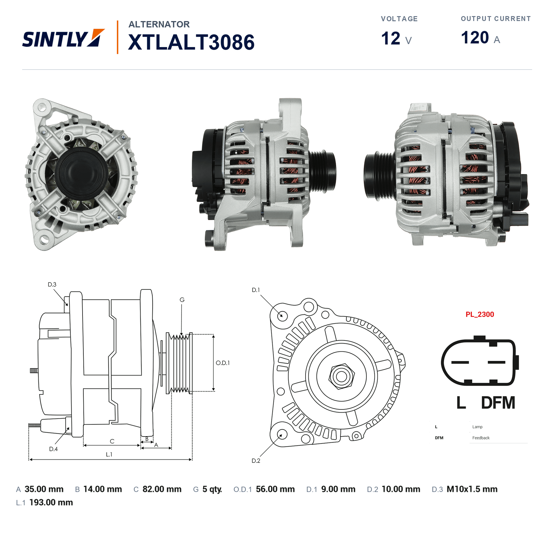 发电机 XTLALT3086