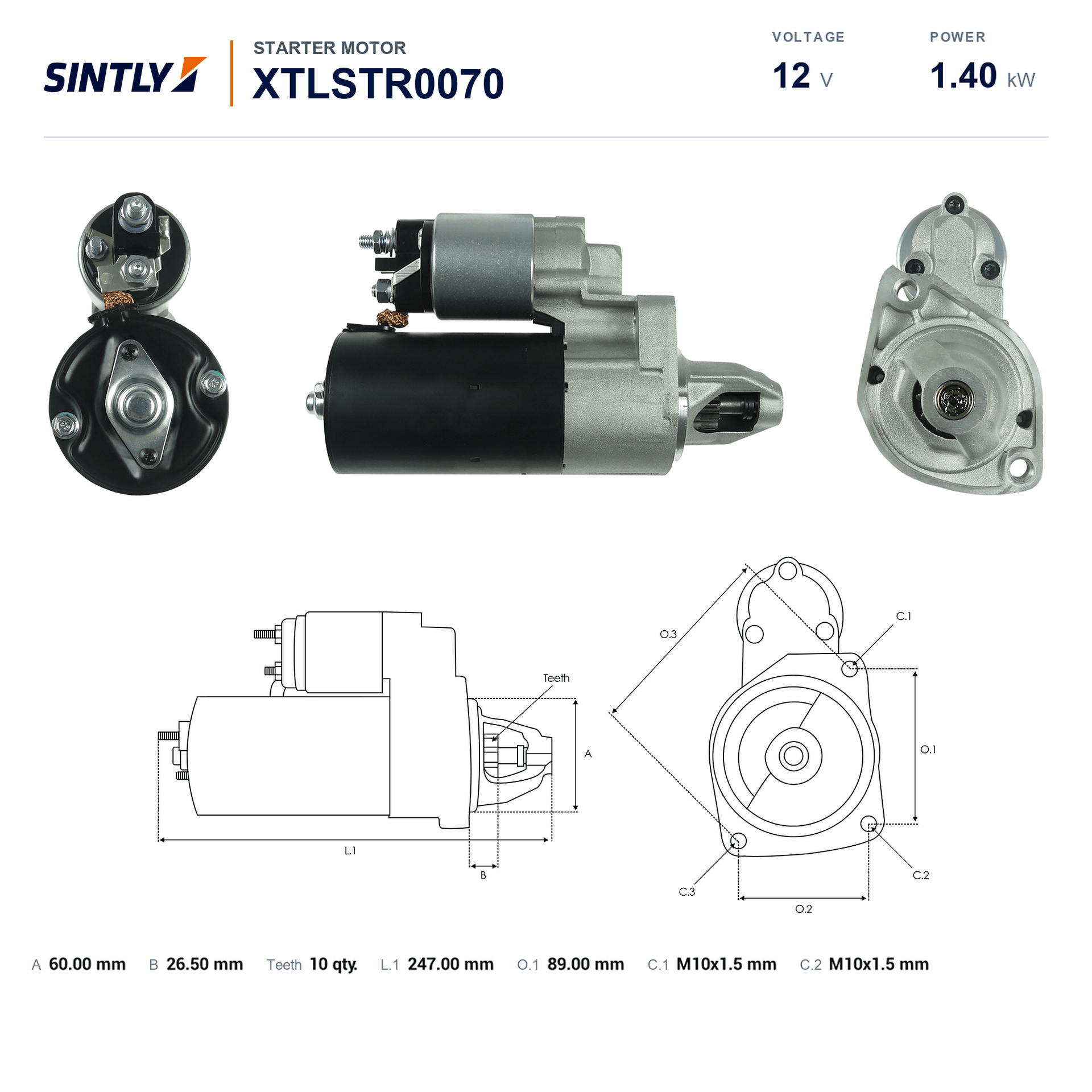 Motor de arranque XTLSTR0070