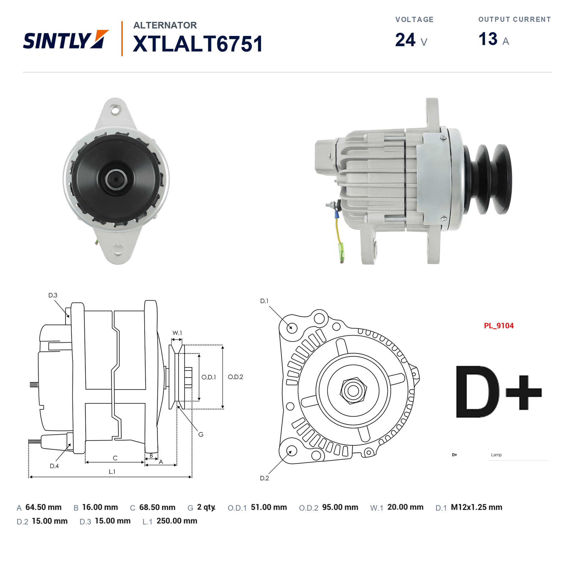 Alternator XTLALT6751