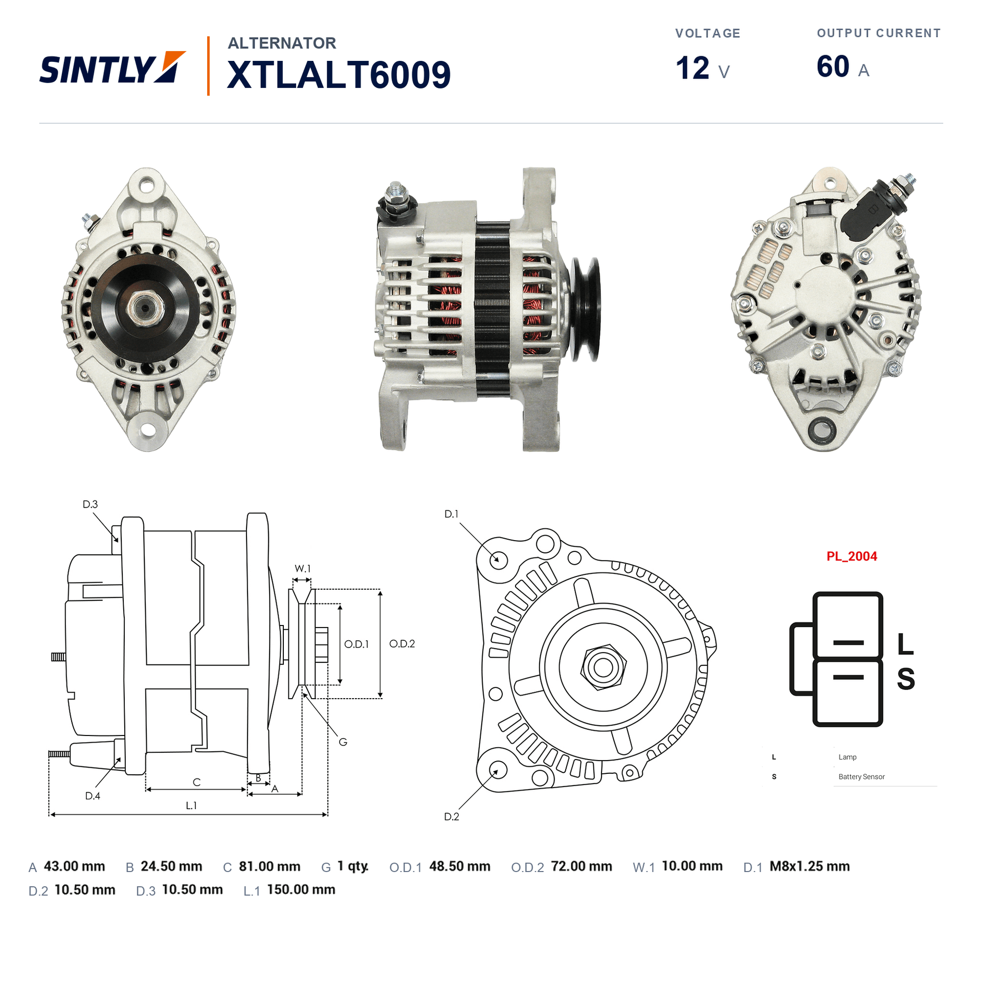 Alternator XTLALT6009