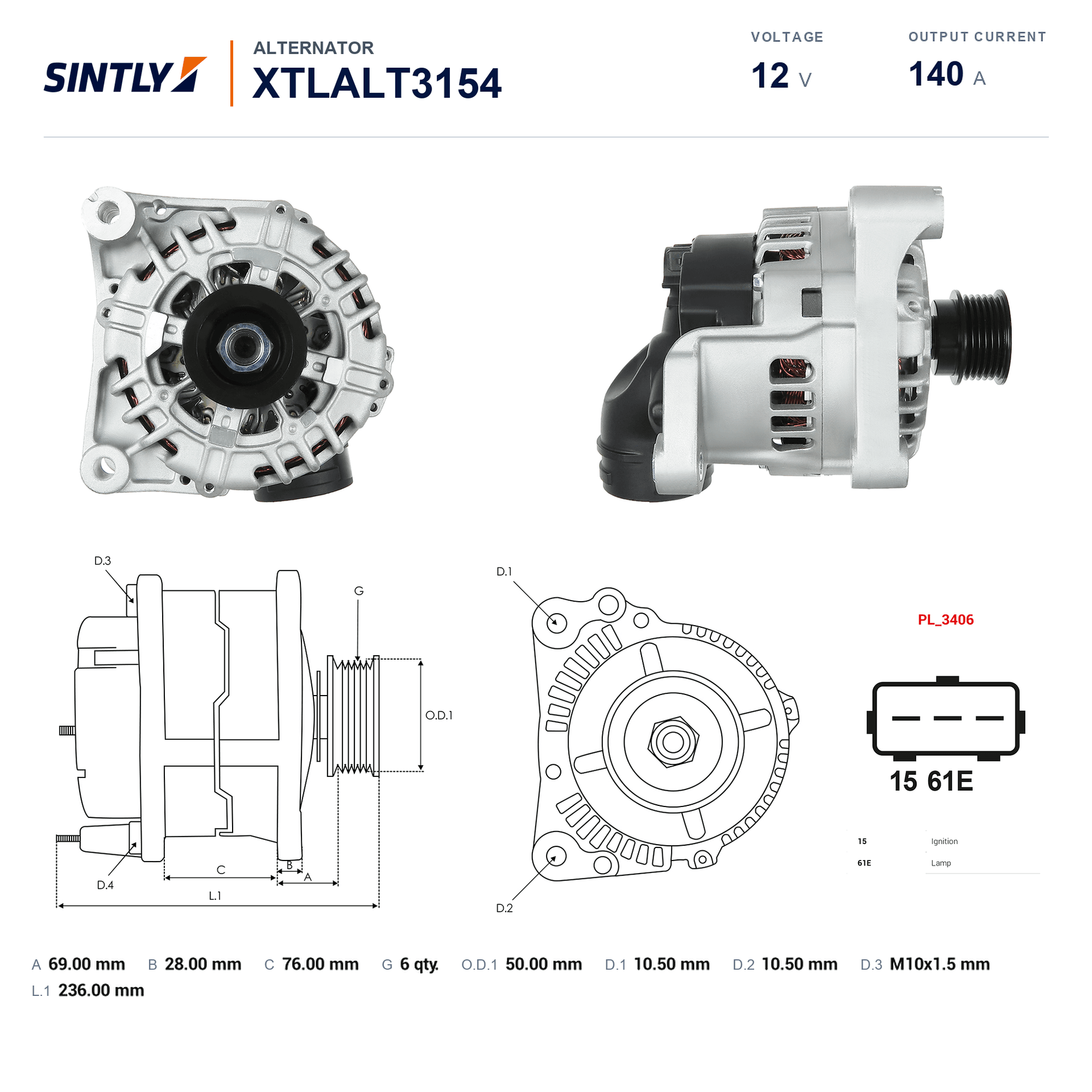 Alternator XTLALT3154