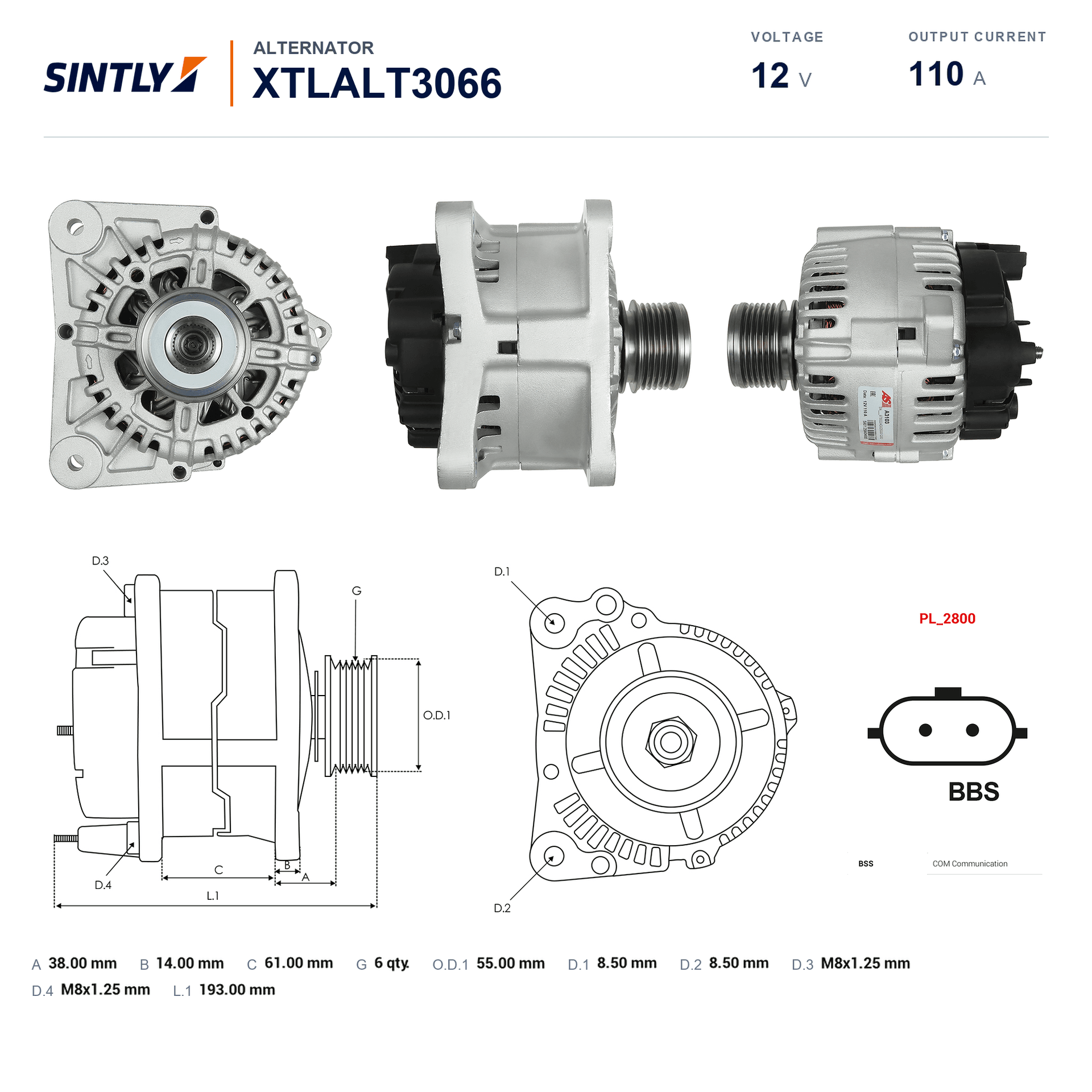 Alternator XTLALT3066