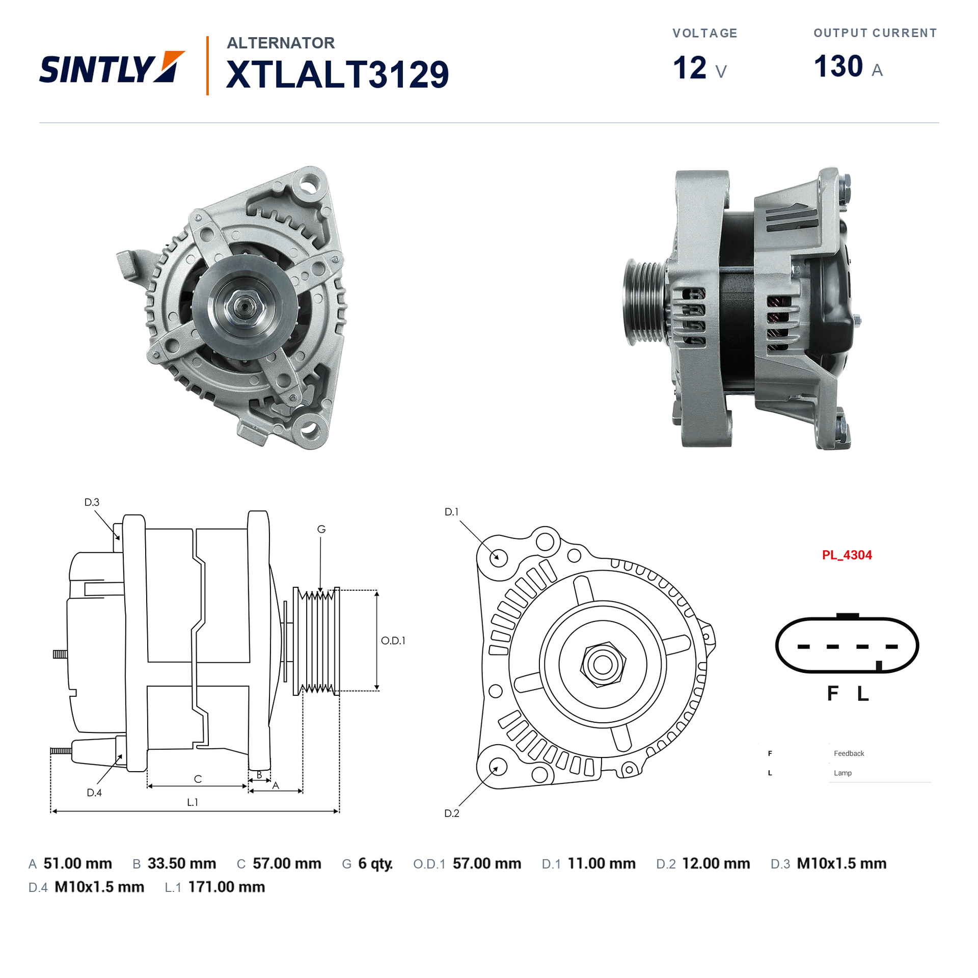 Alternator XTLALT3129