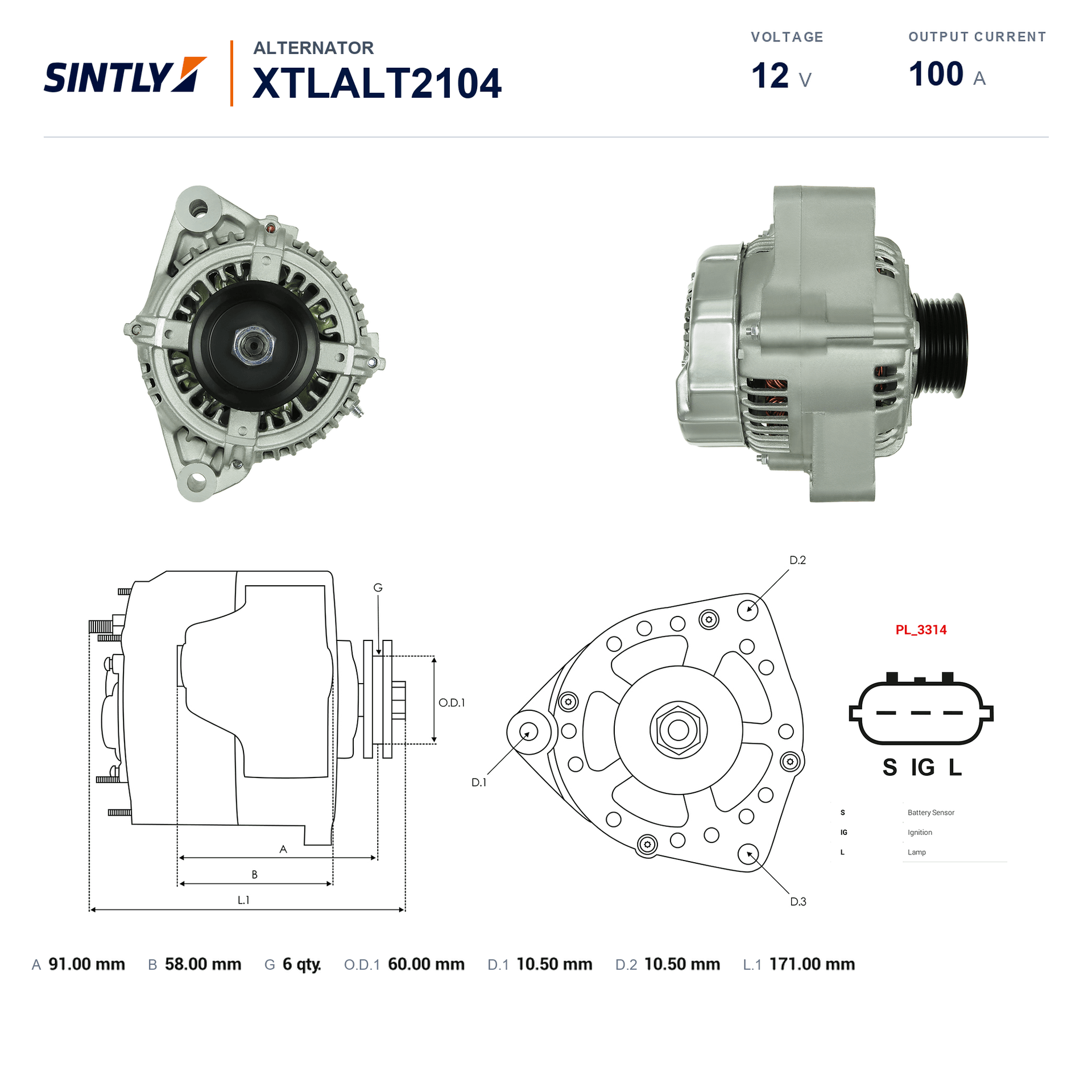 Alternator XTLALT2104