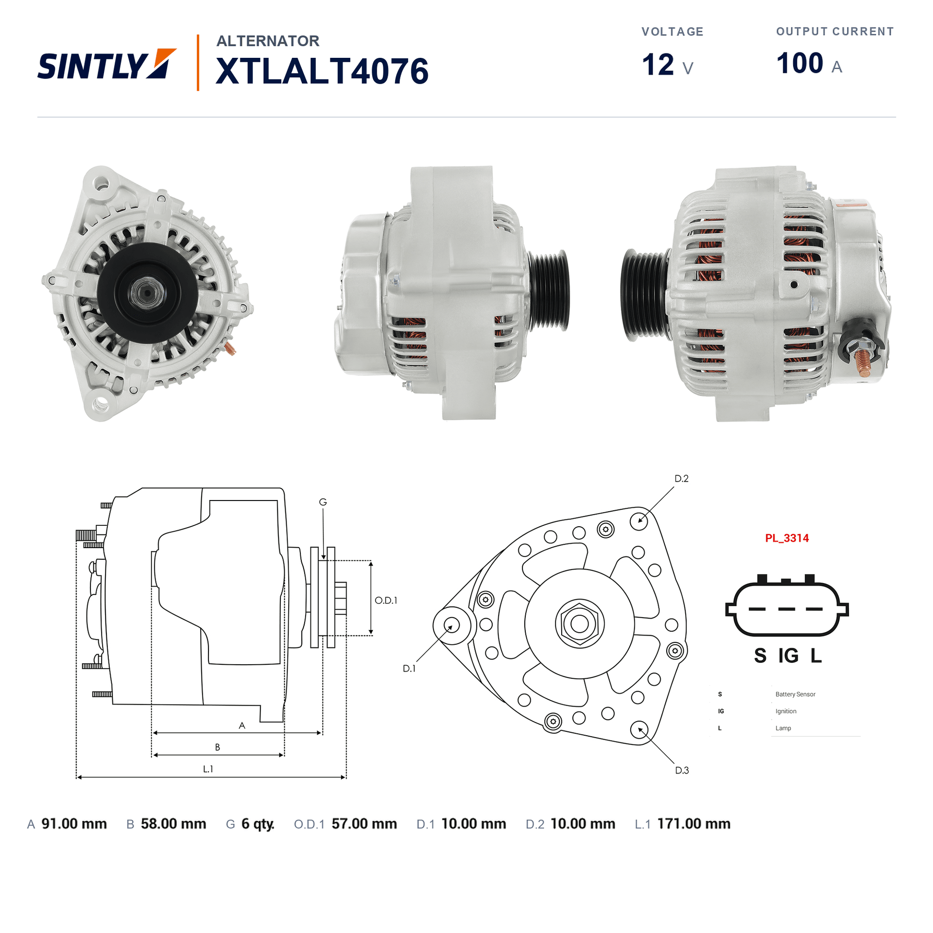 Alternator XTLALT4076