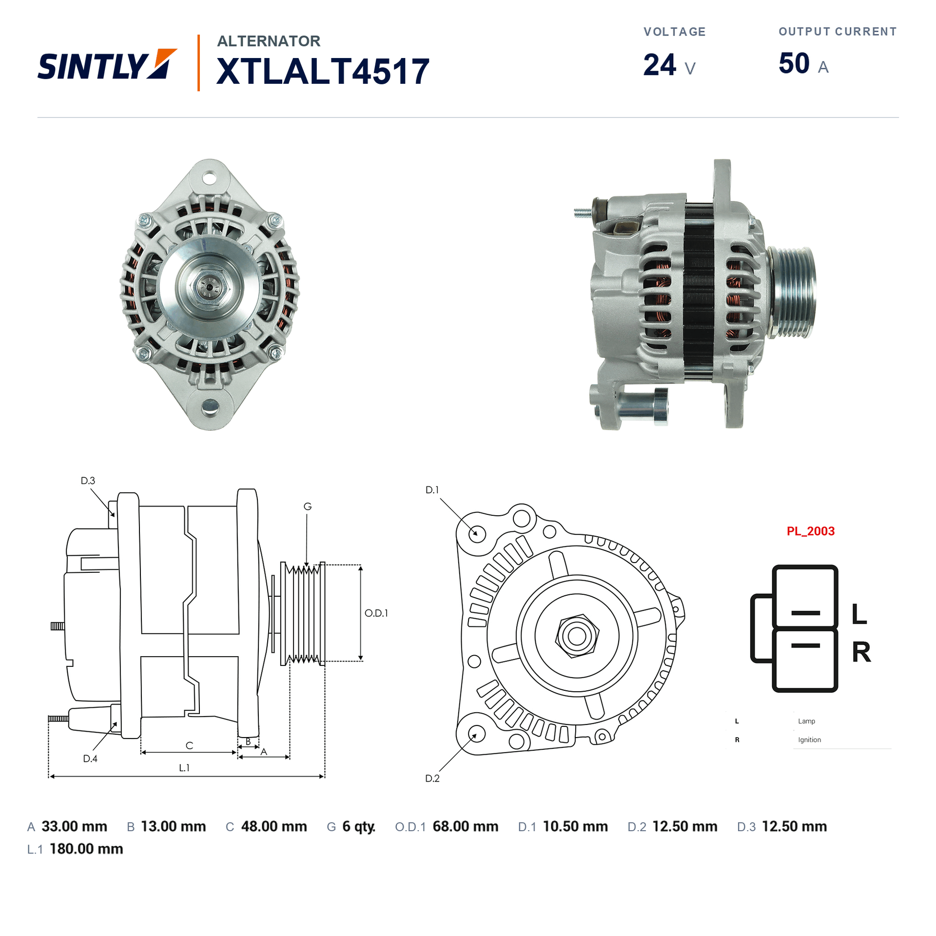 Alternator XTLALT4517