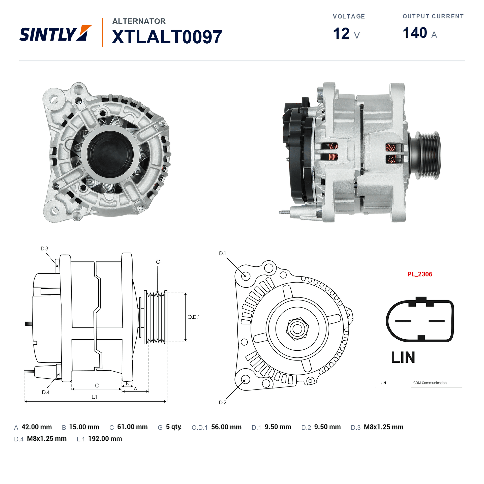 Alternator XTLALT0097