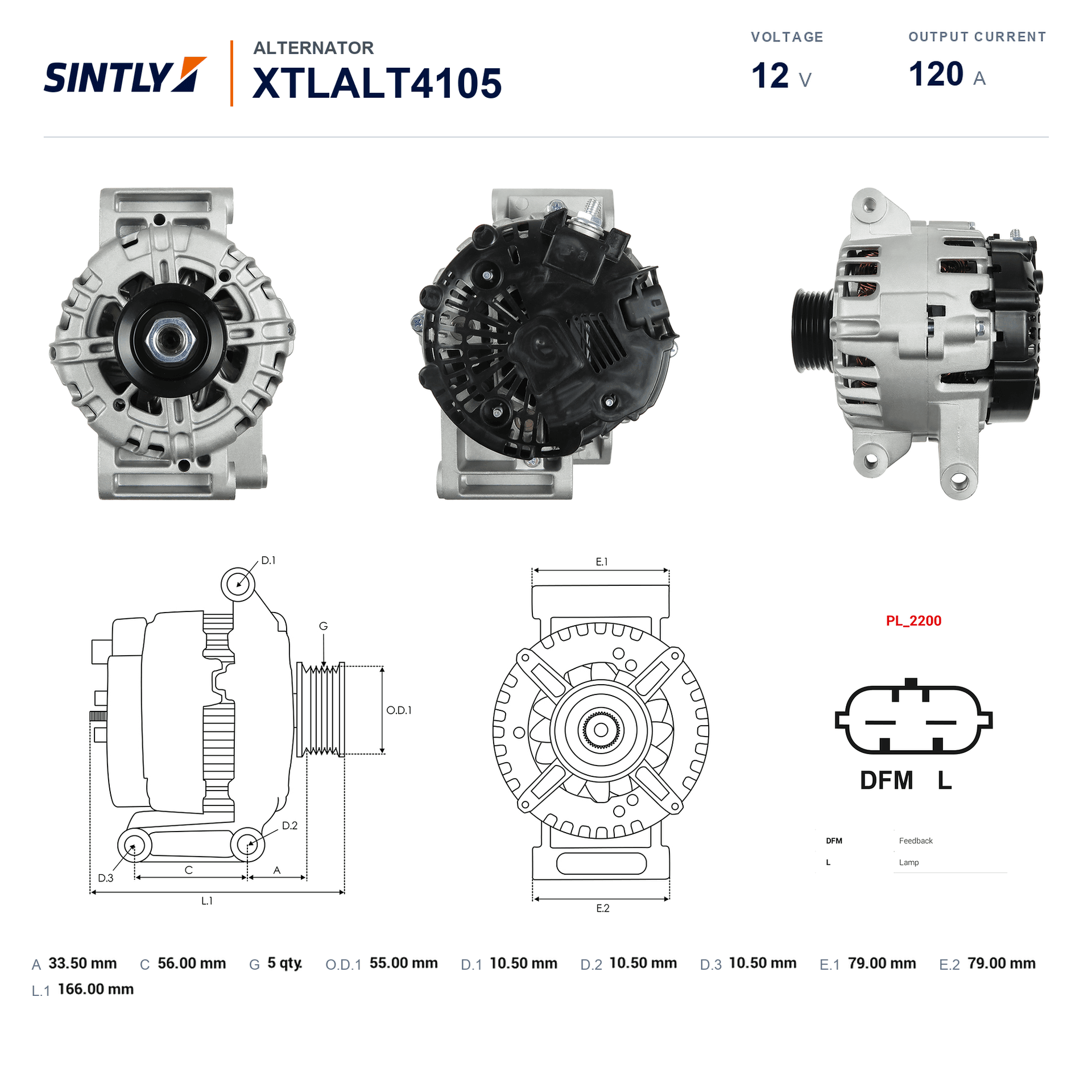 Alternator XTLALT4105