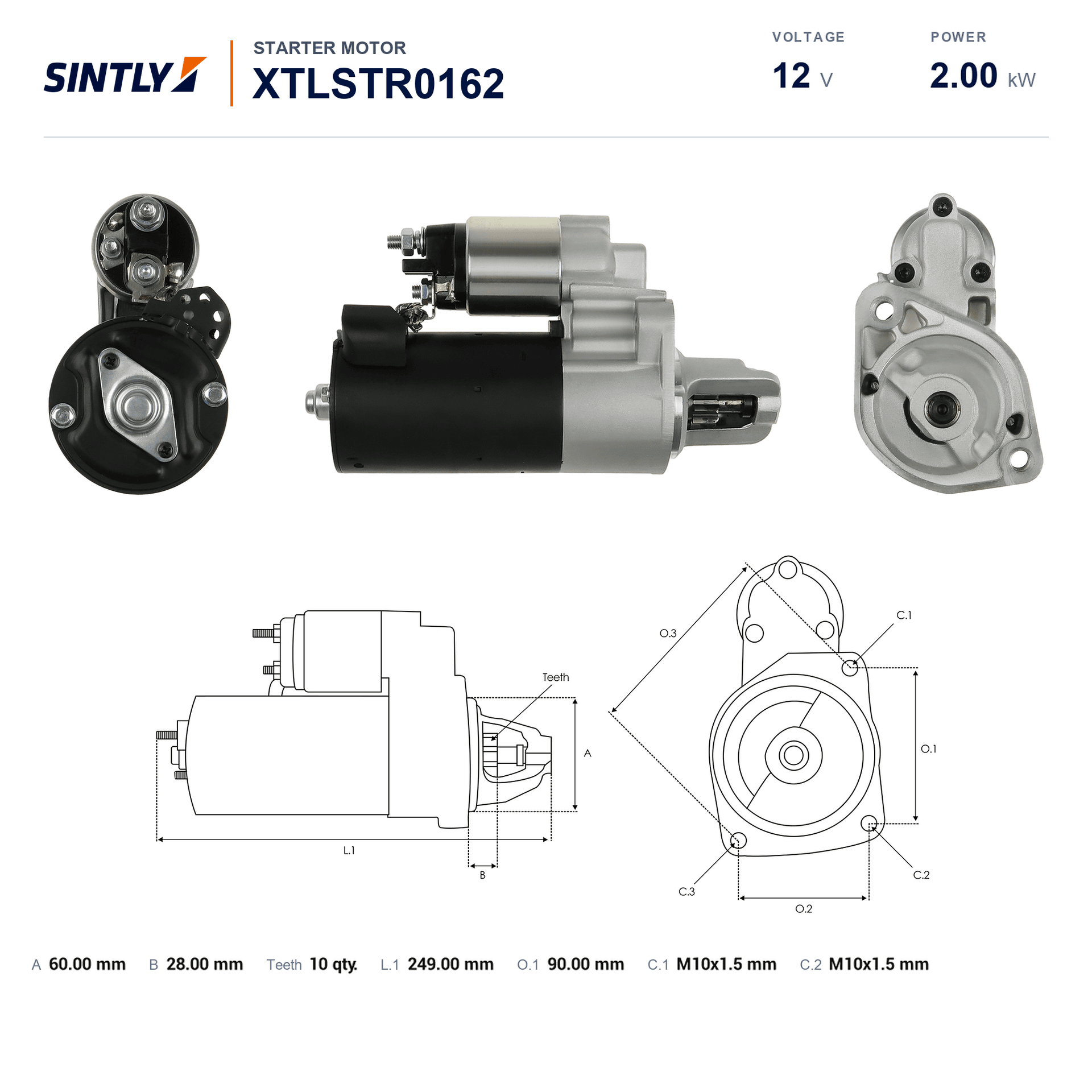 Motor de arranque XTLSTR0162