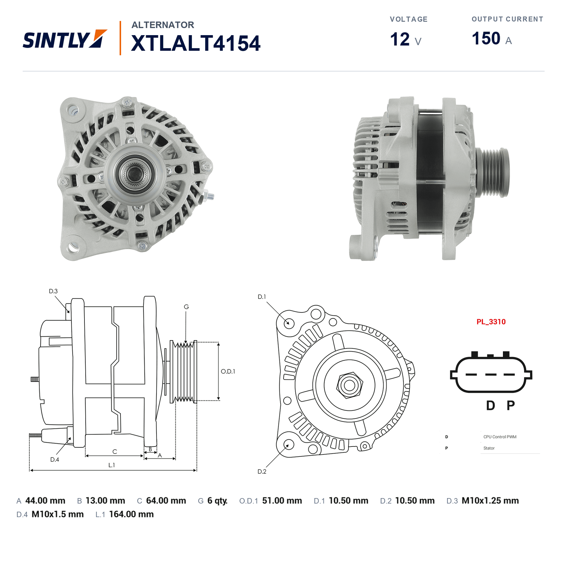 Alternator XTLALT4154