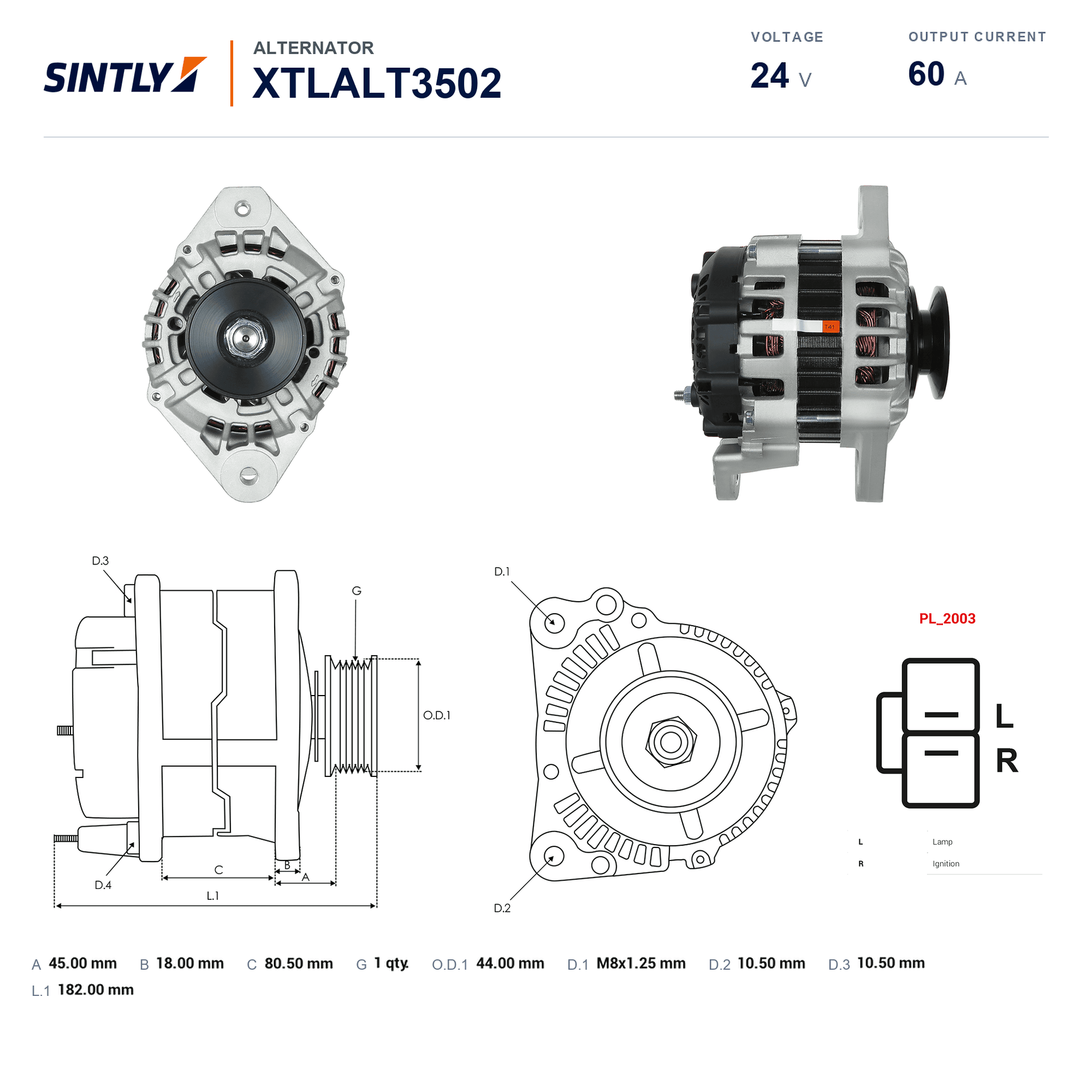 Alternator XTLALT3502