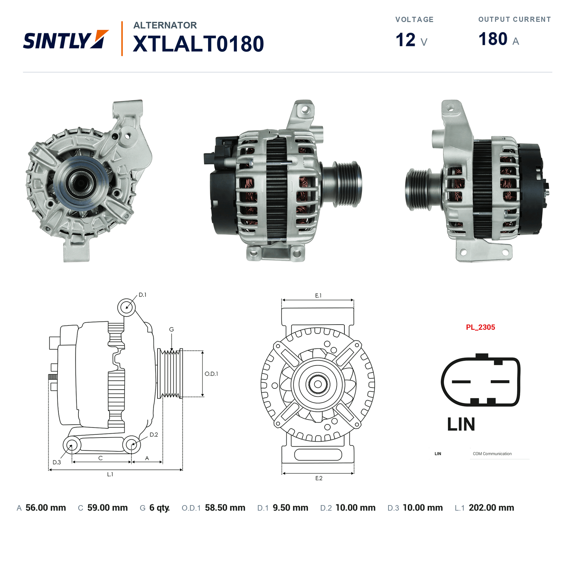 Alternator XTLALT0180
