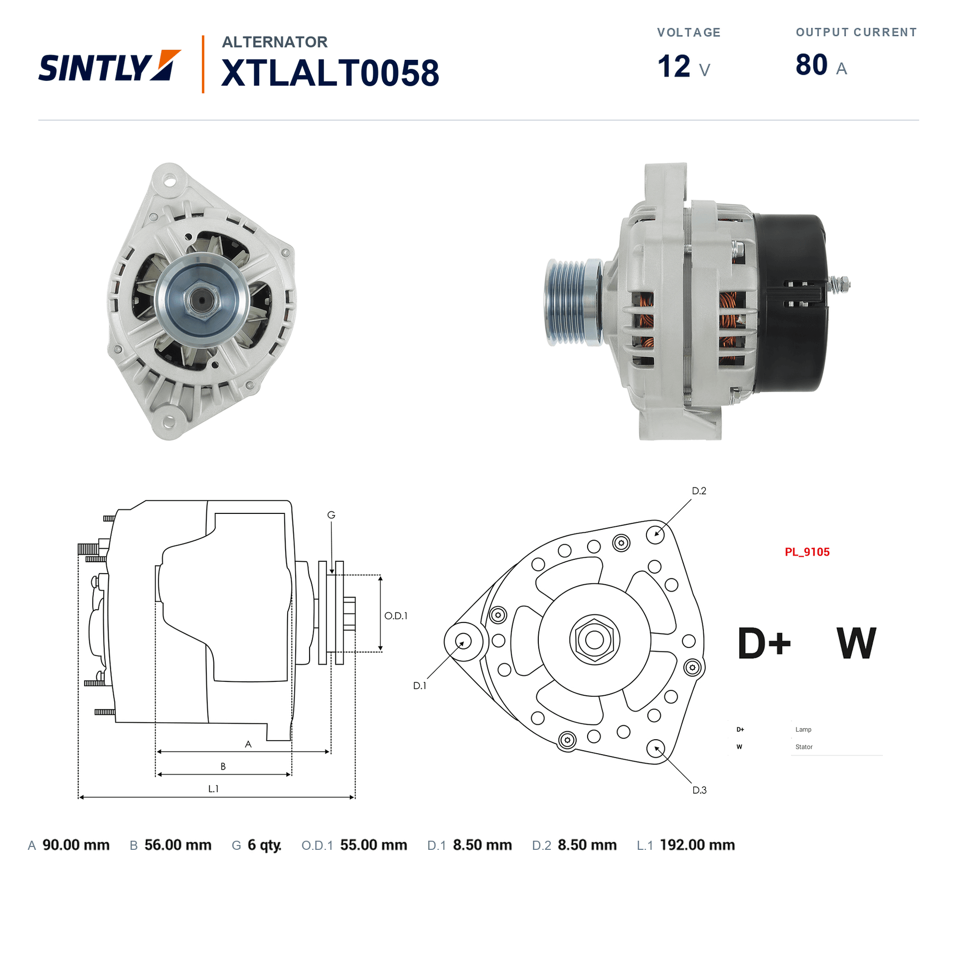 Alternator XTLALT0058