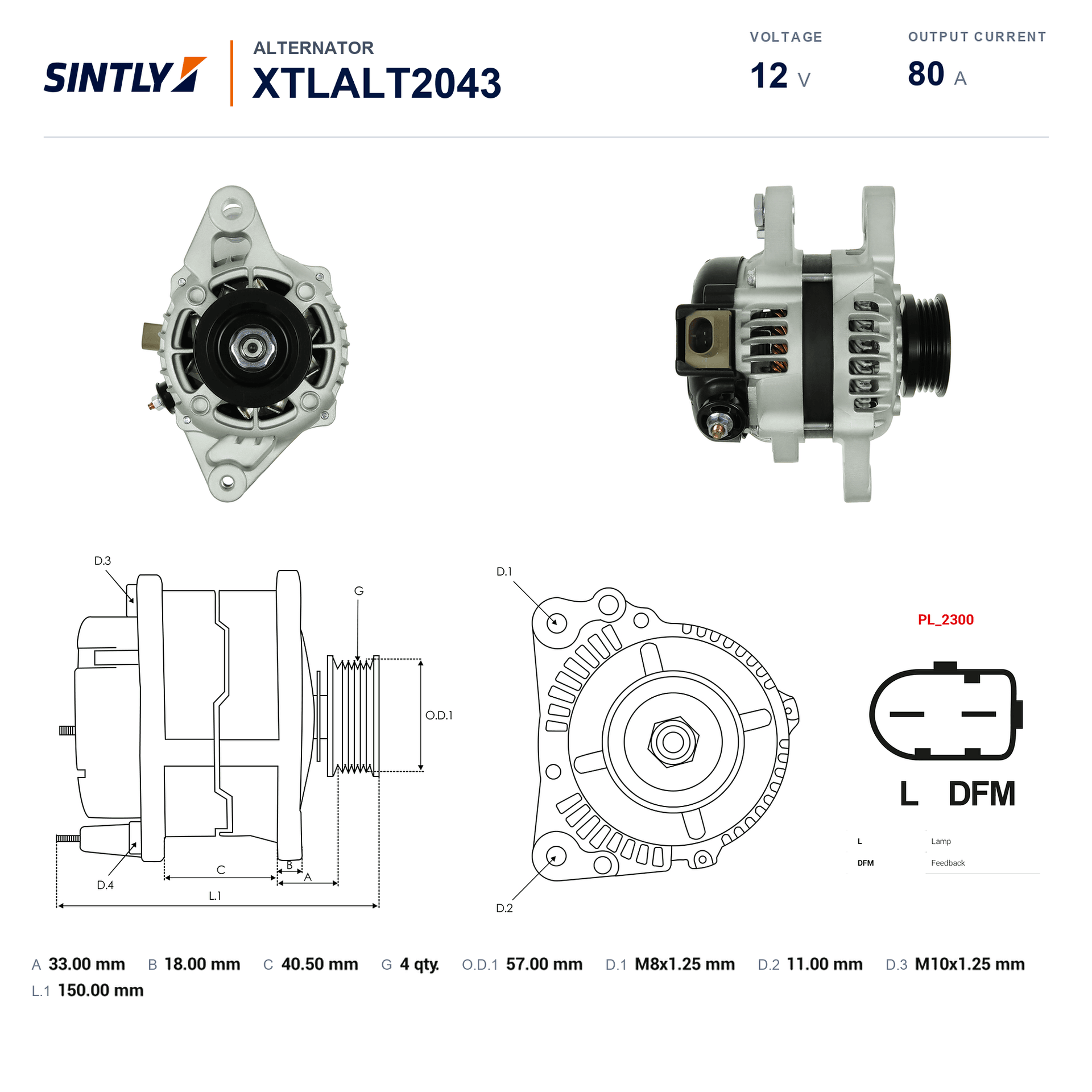 Alternator XTLALT2043