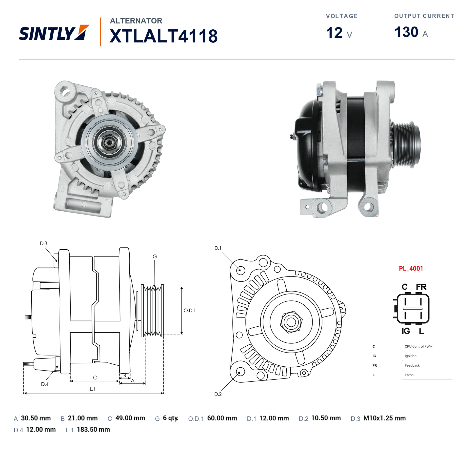 Alternator XTLALT4118