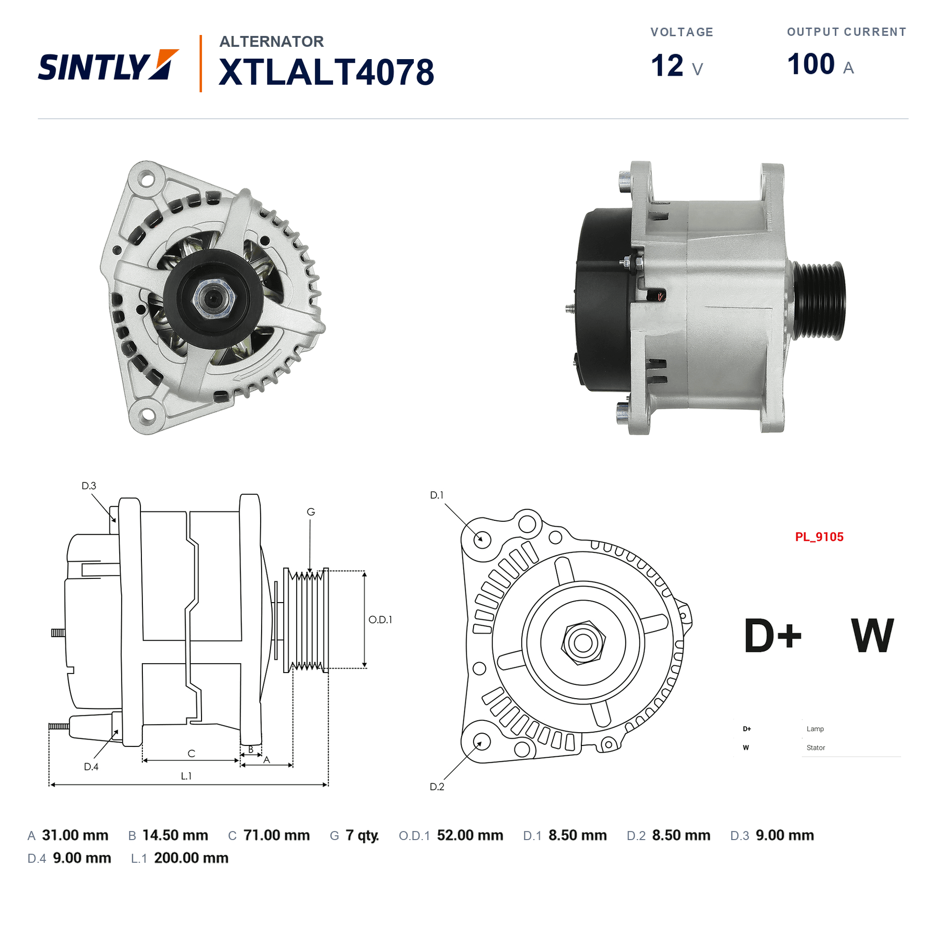 Alternator XTLALT4078