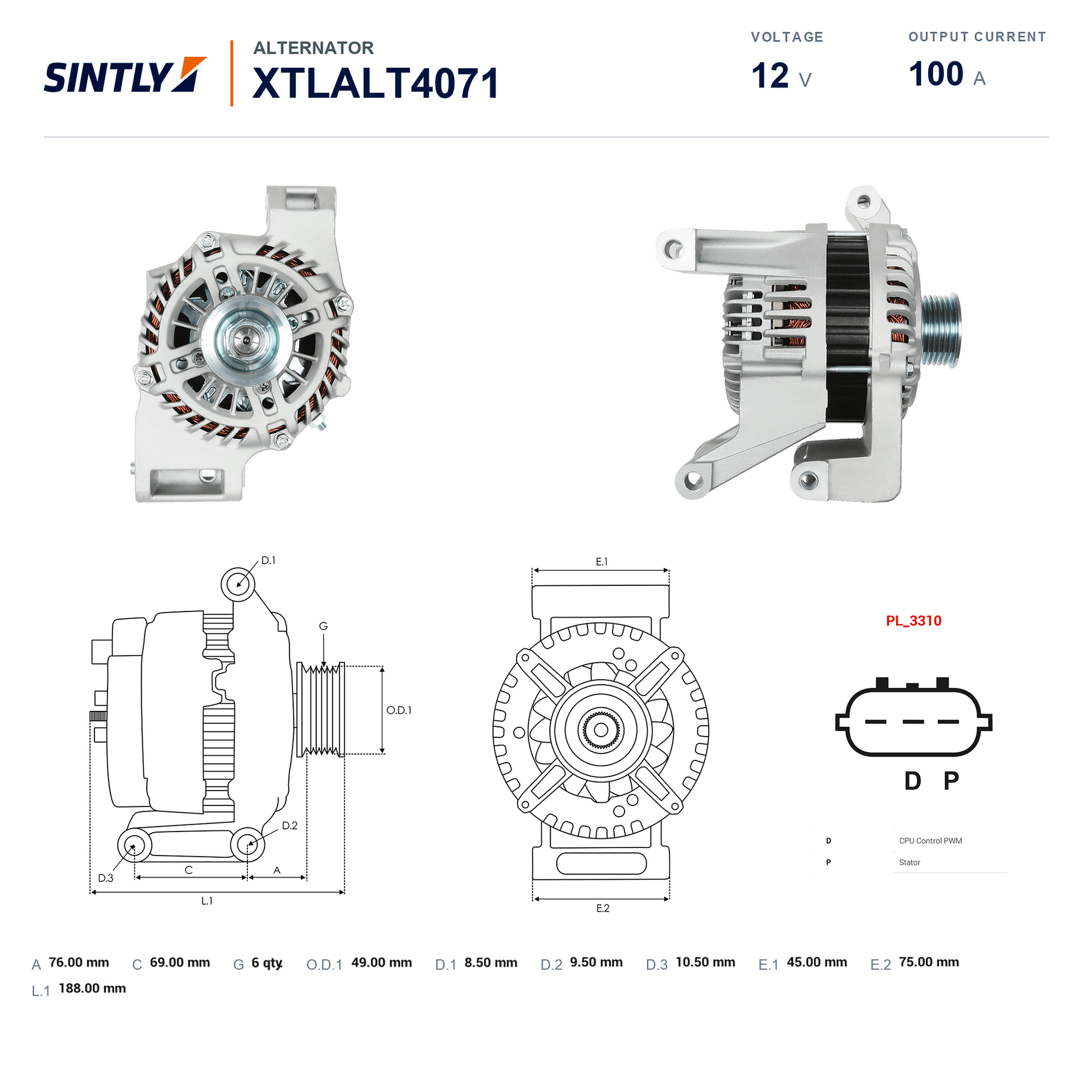 Alternator XTLALT4071