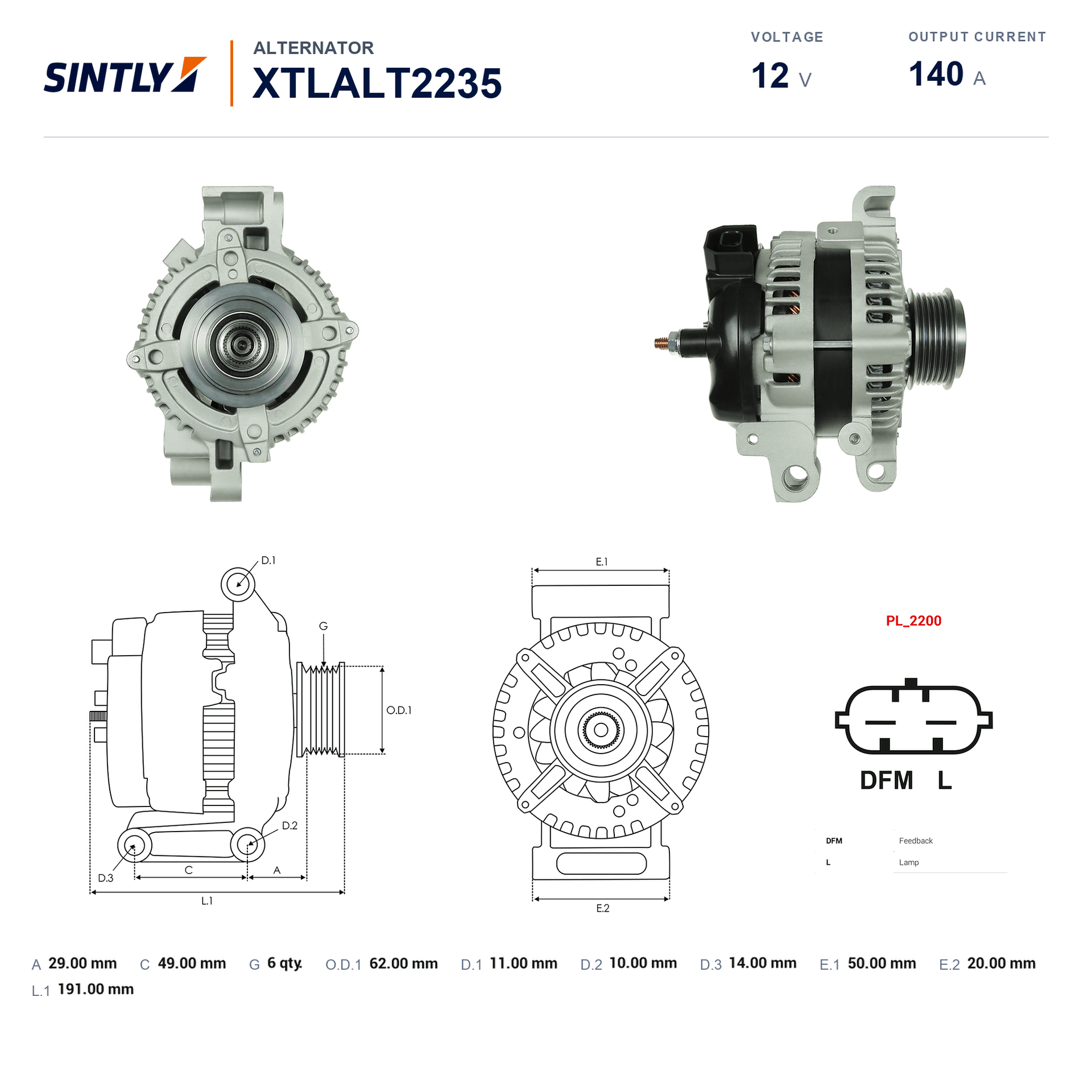 Alternator XTLALT2235