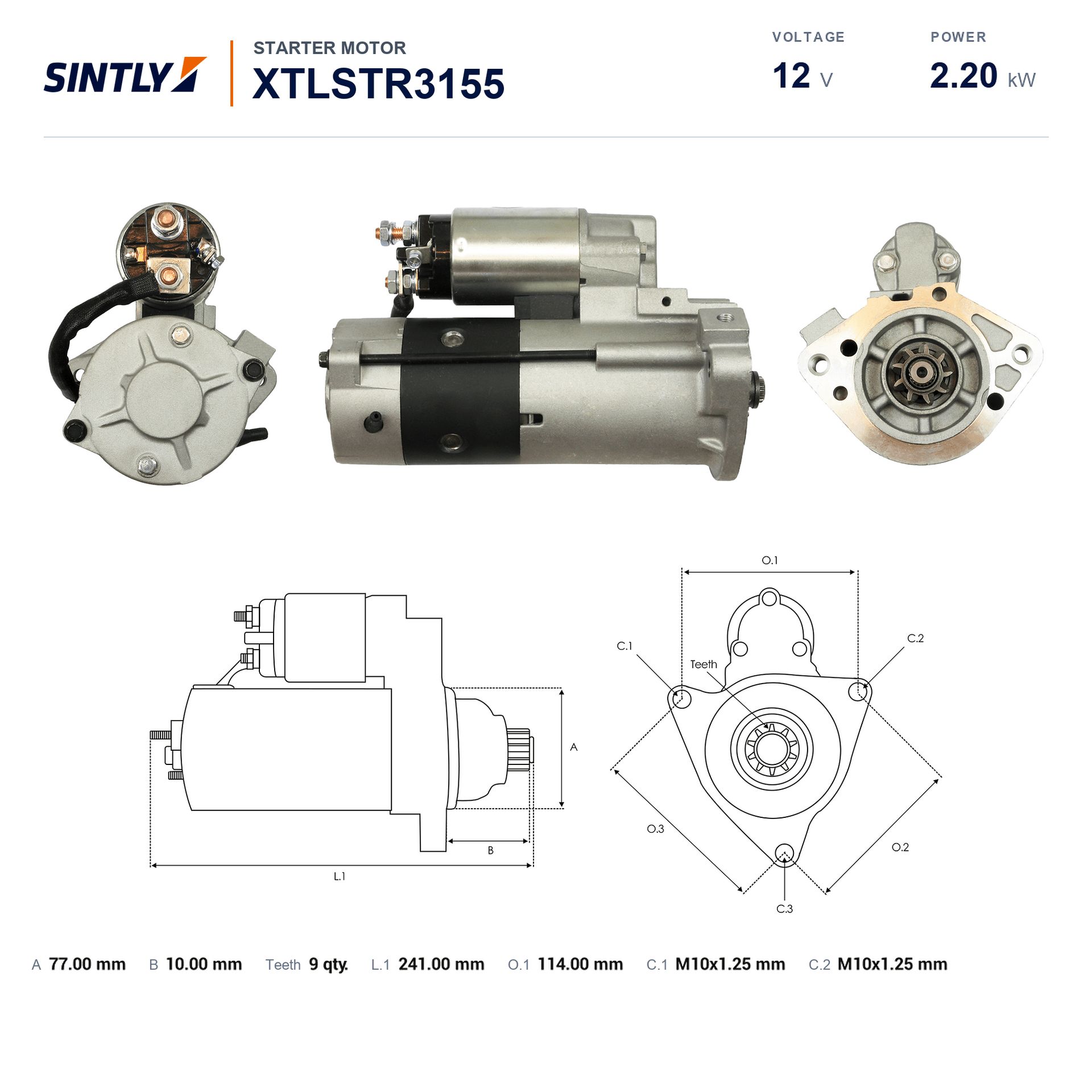 Motor de arranque XTLSTR3155