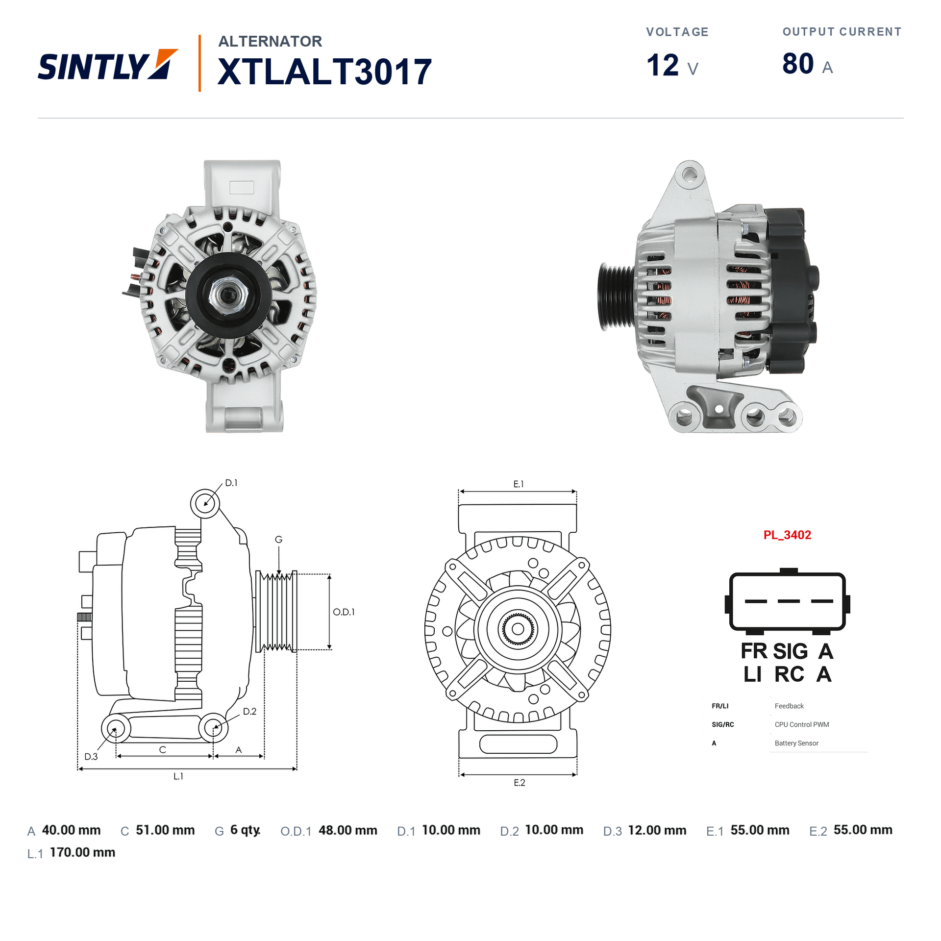 Alternator XTLALT3017