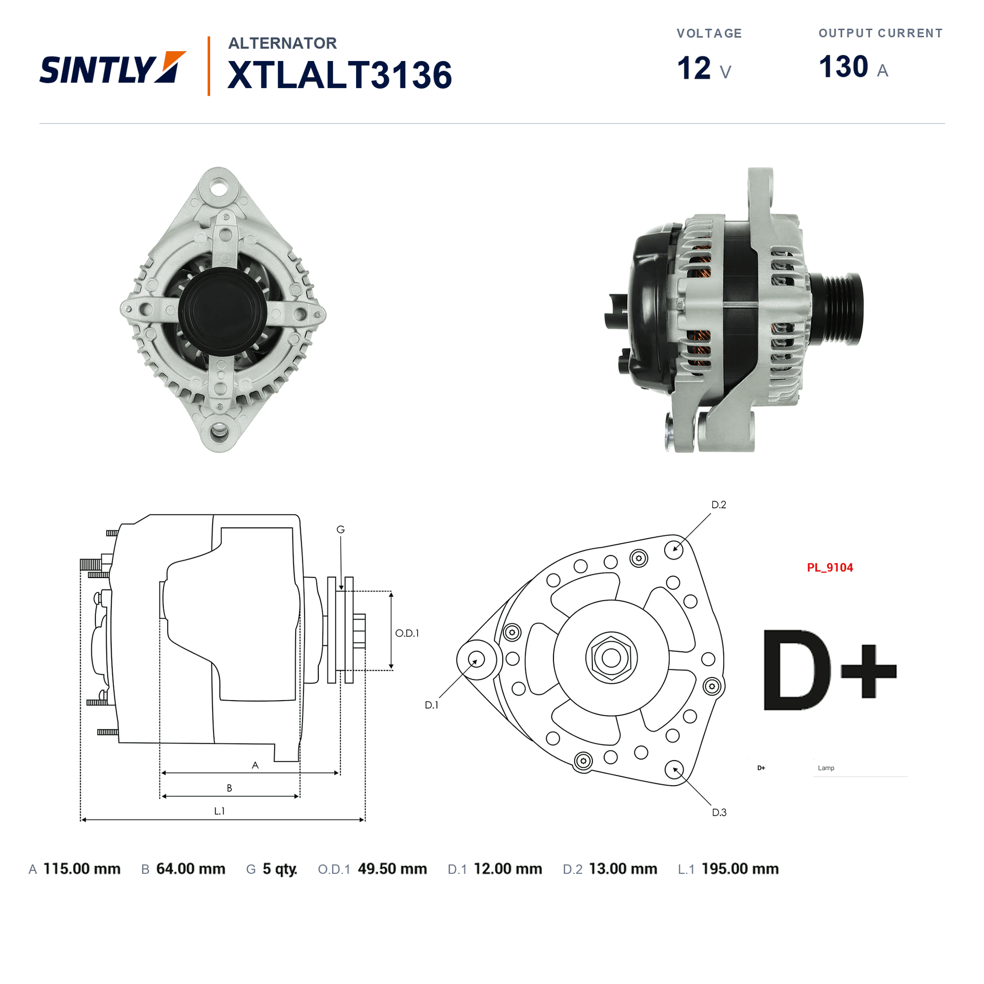 Alternator XTLALT3136