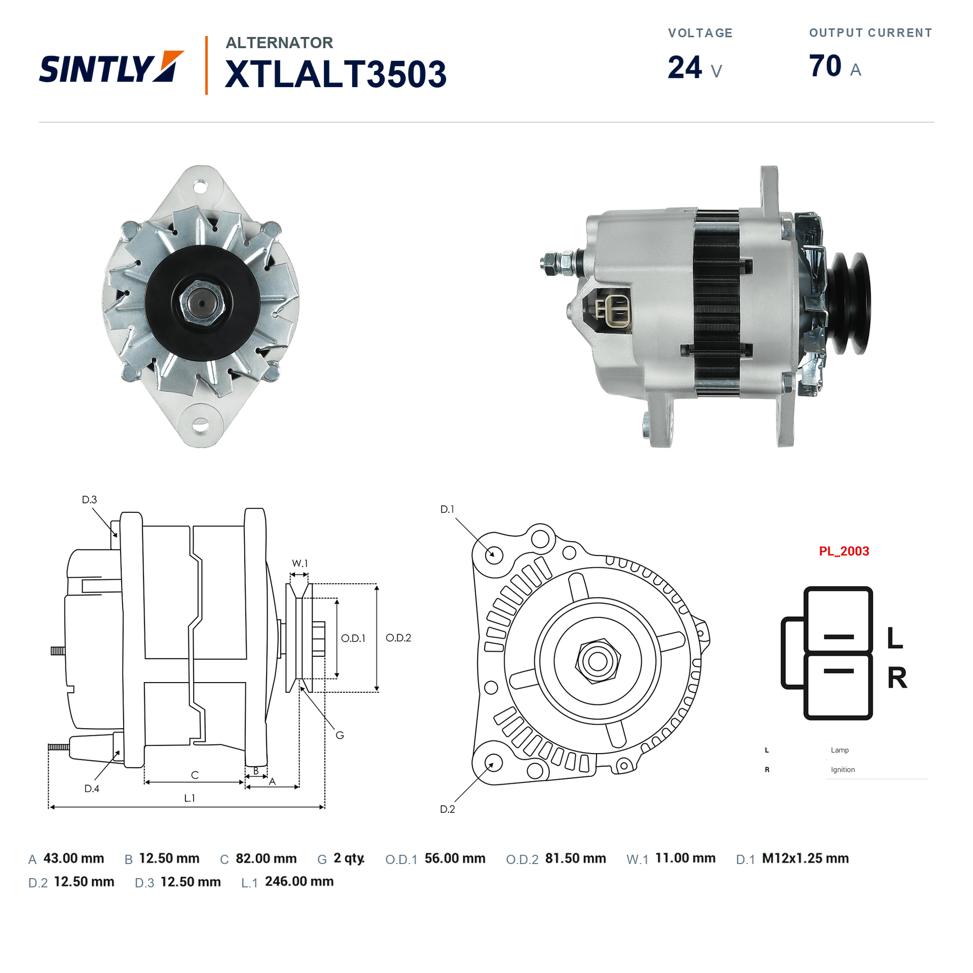 Alternador XTLALT3503