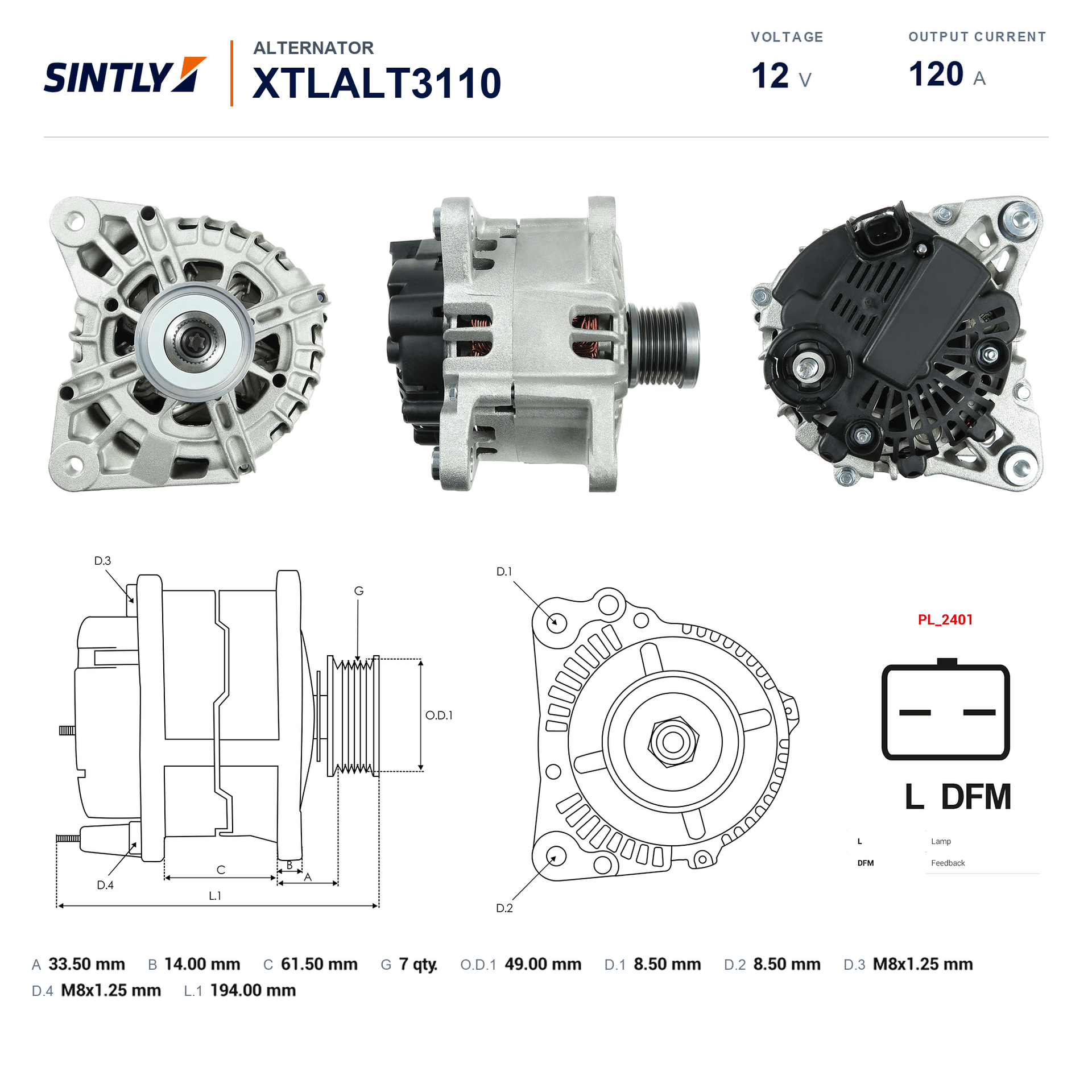 Alternator XTLALT3110