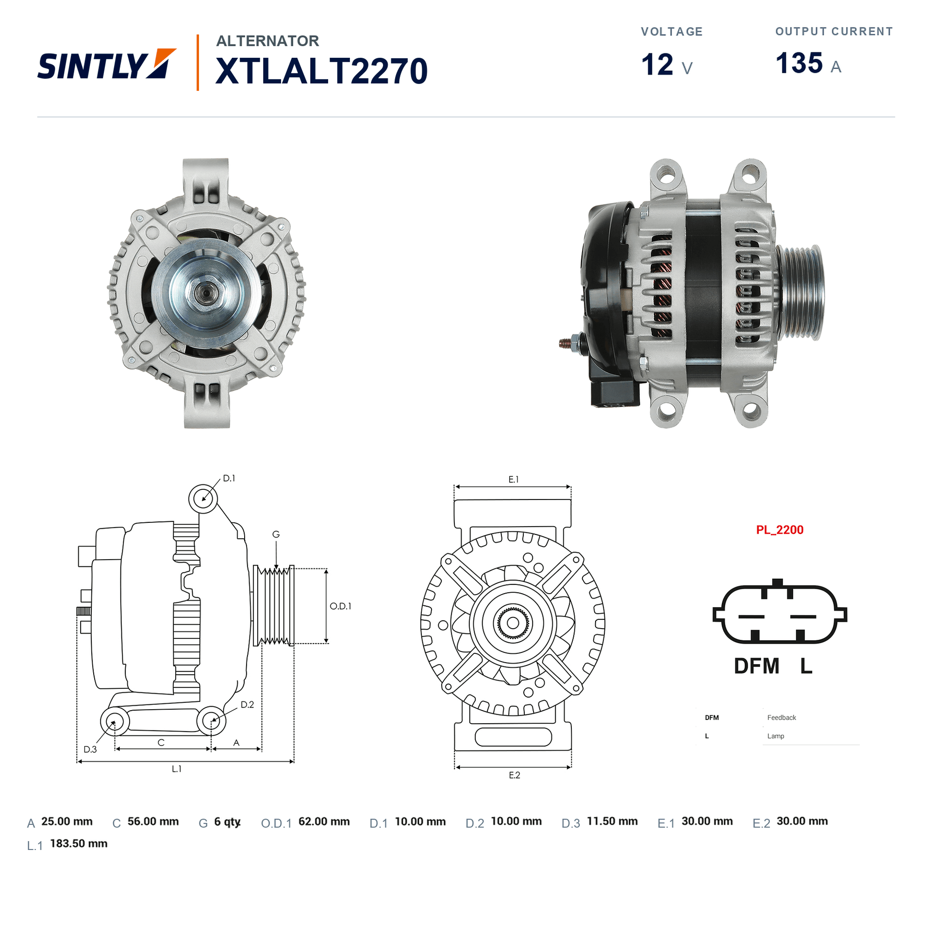 Alternator XTLALT2270