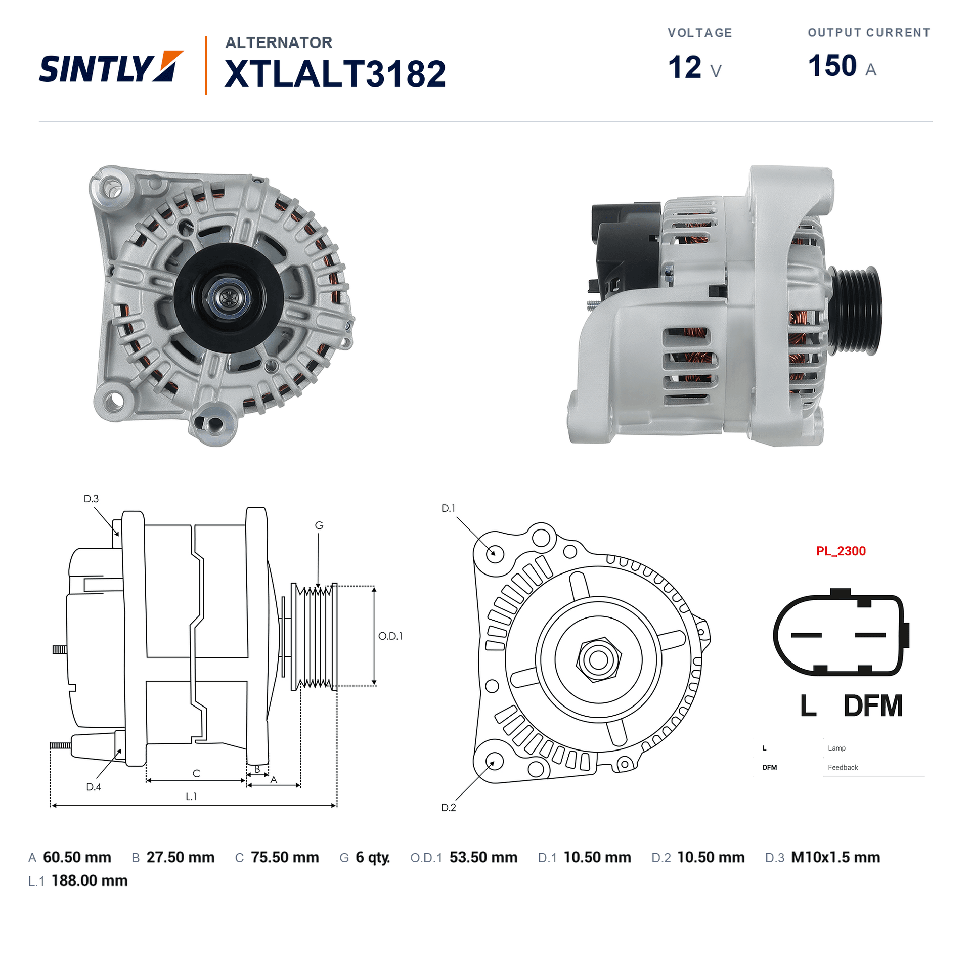 Alternator XTLALT3182