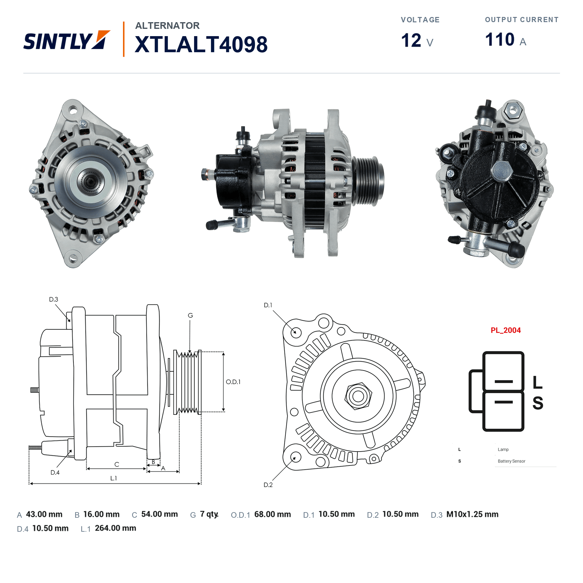 Alternator XTLALT4098