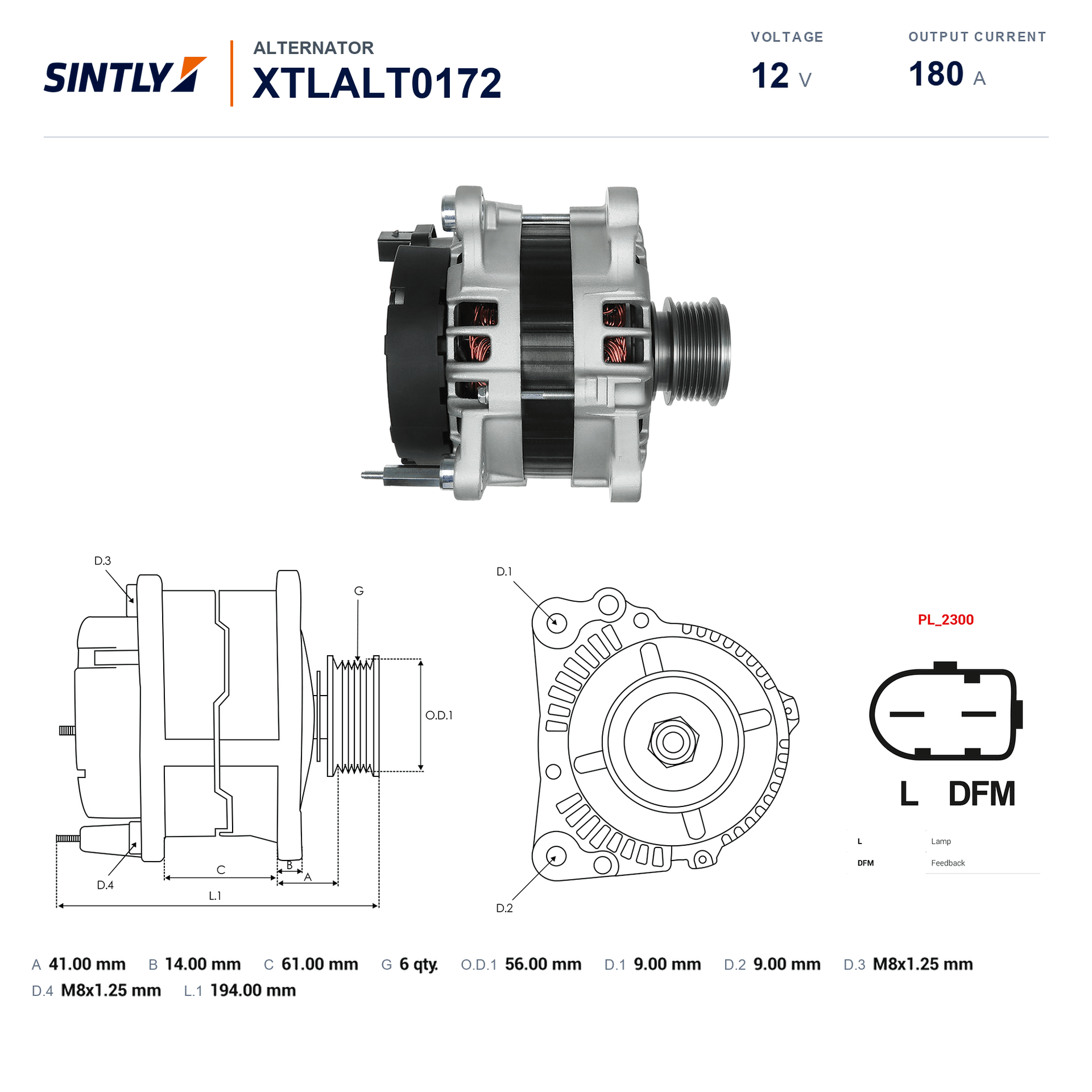 Alternator XTLALT0172
