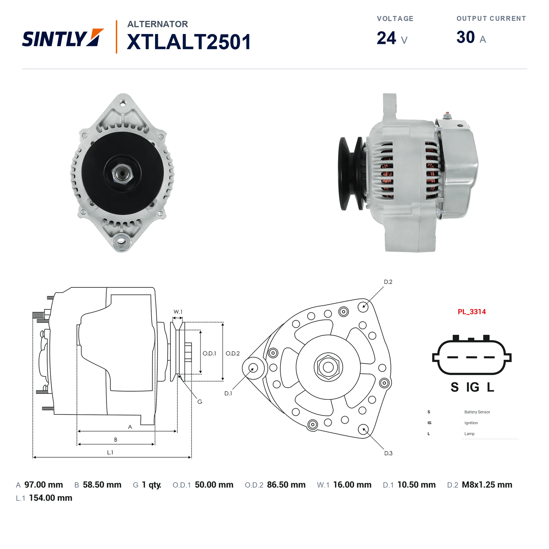 Alternator XTLALT2501