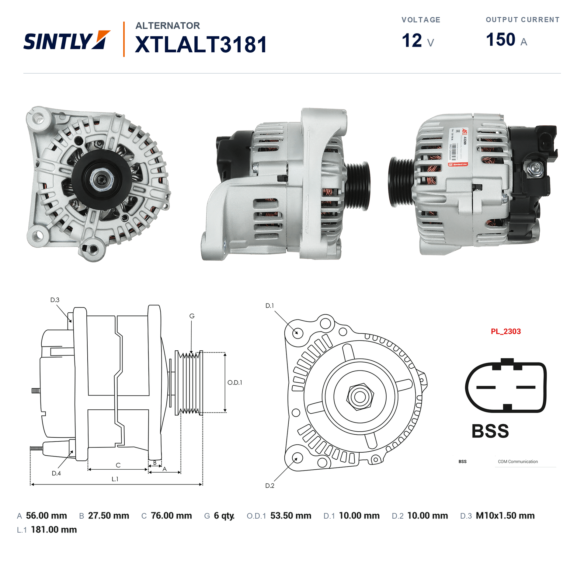 Alternator XTLALT3181