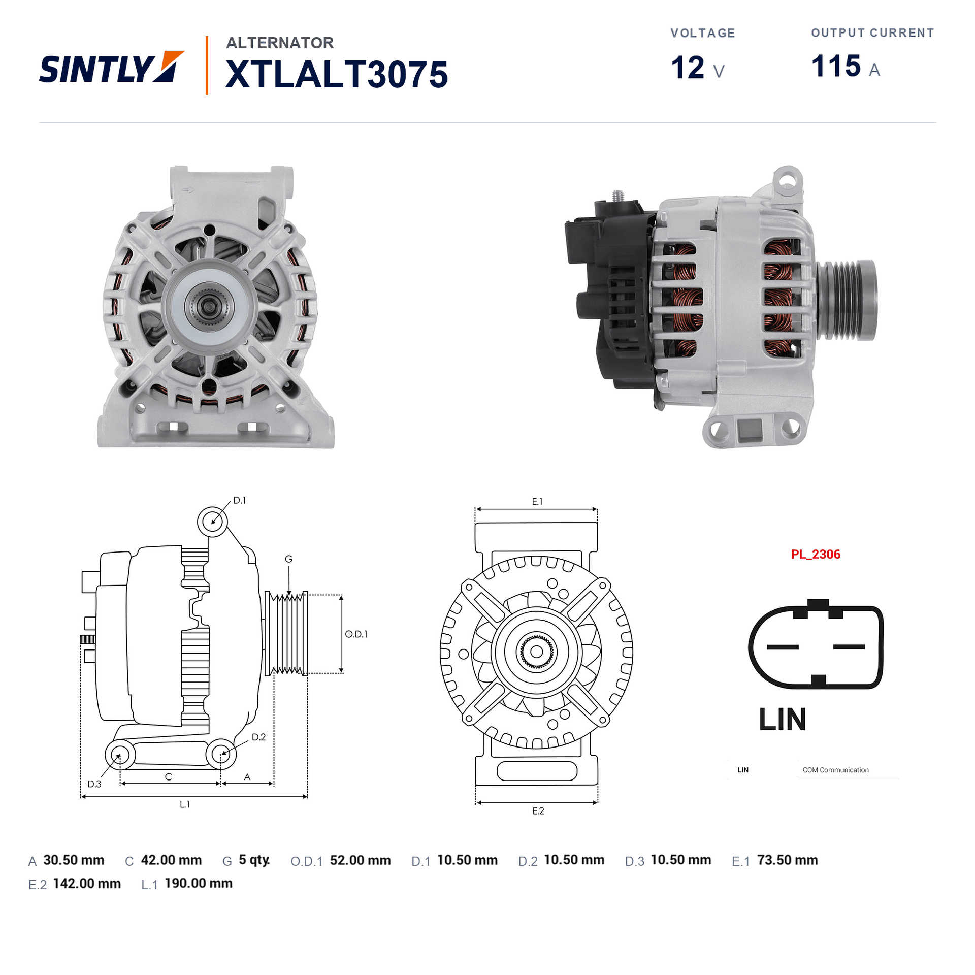 Alternator XTLALT3075