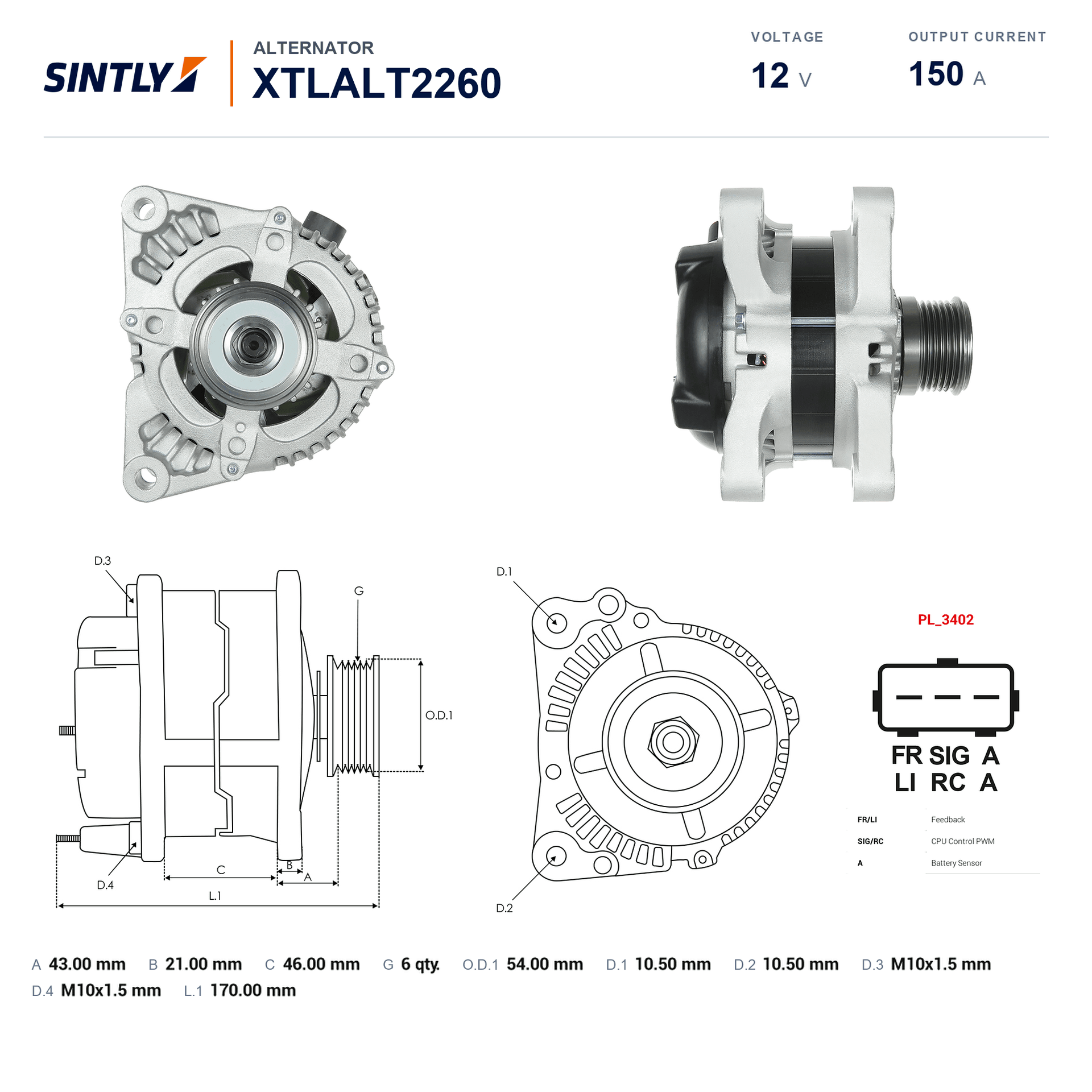 Alternator XTLALT2260