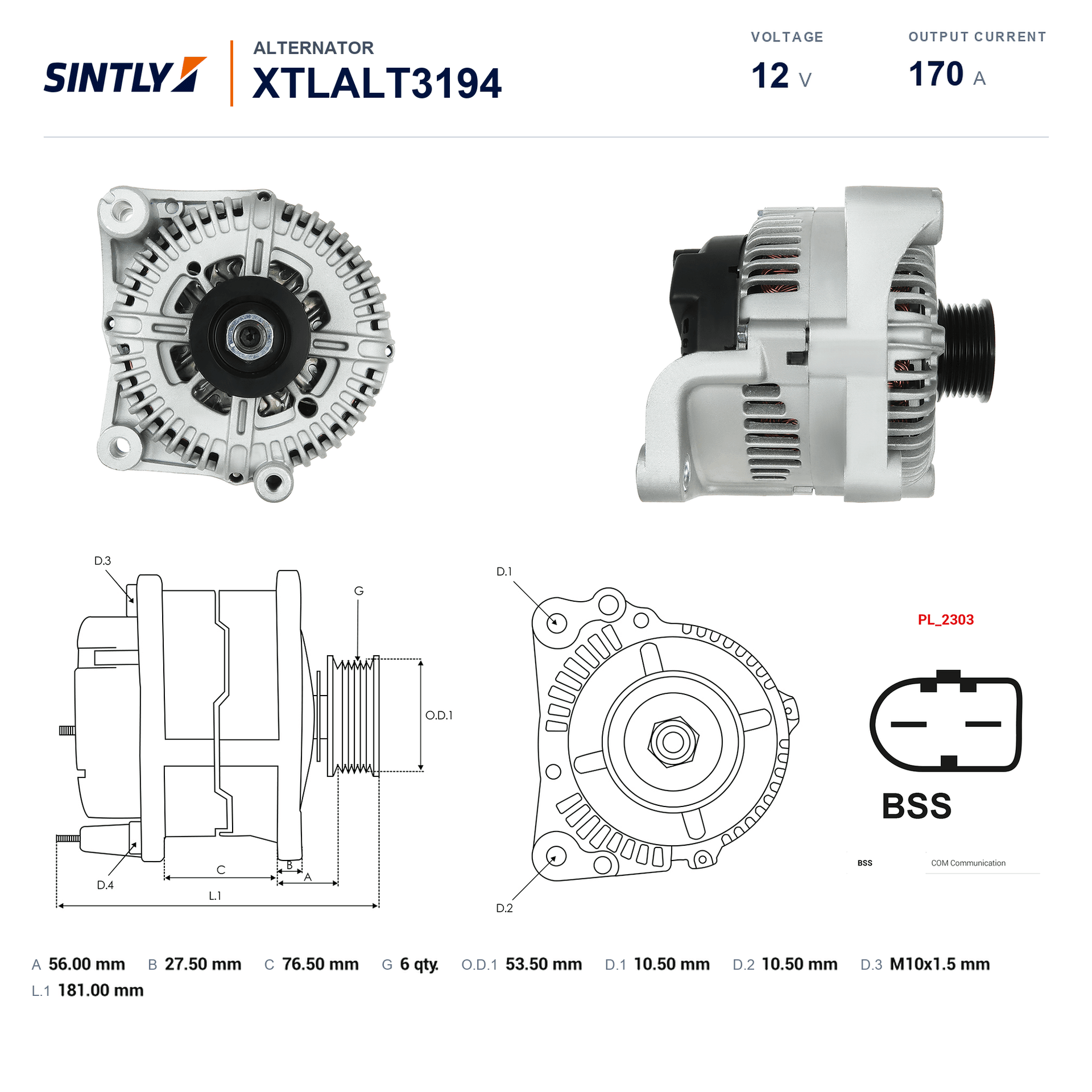 Alternator XTLALT3194