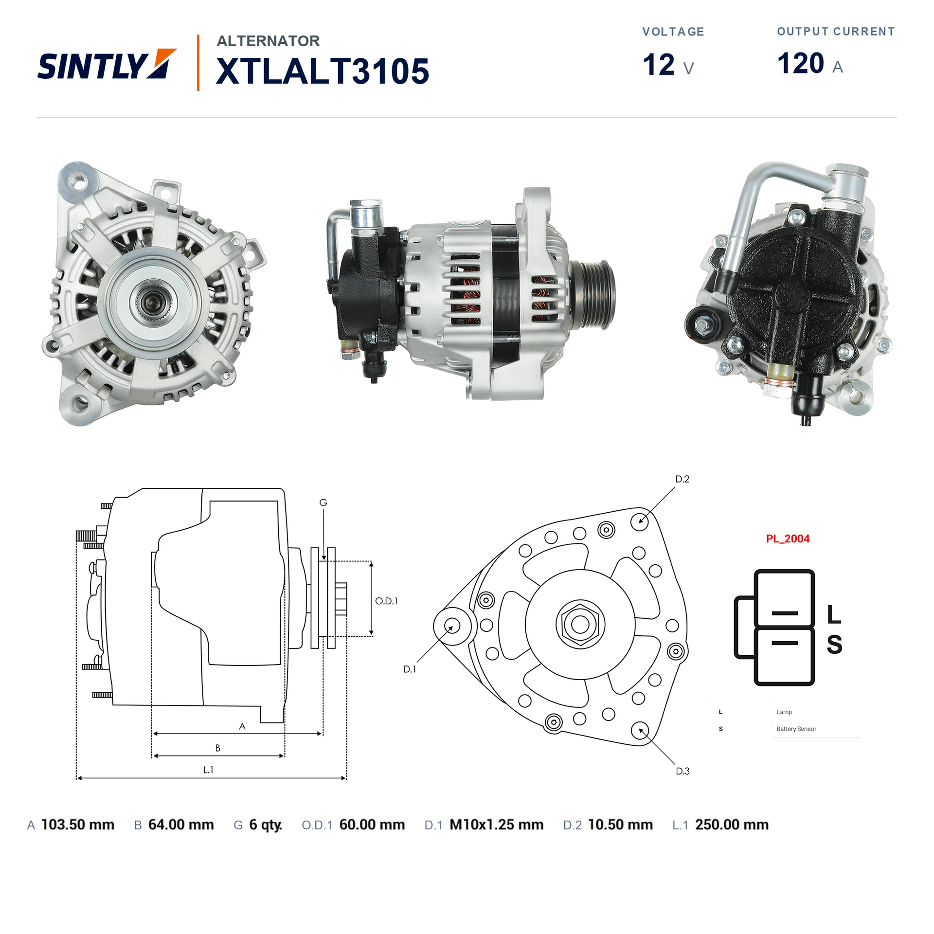 Alternator XTLALT3105