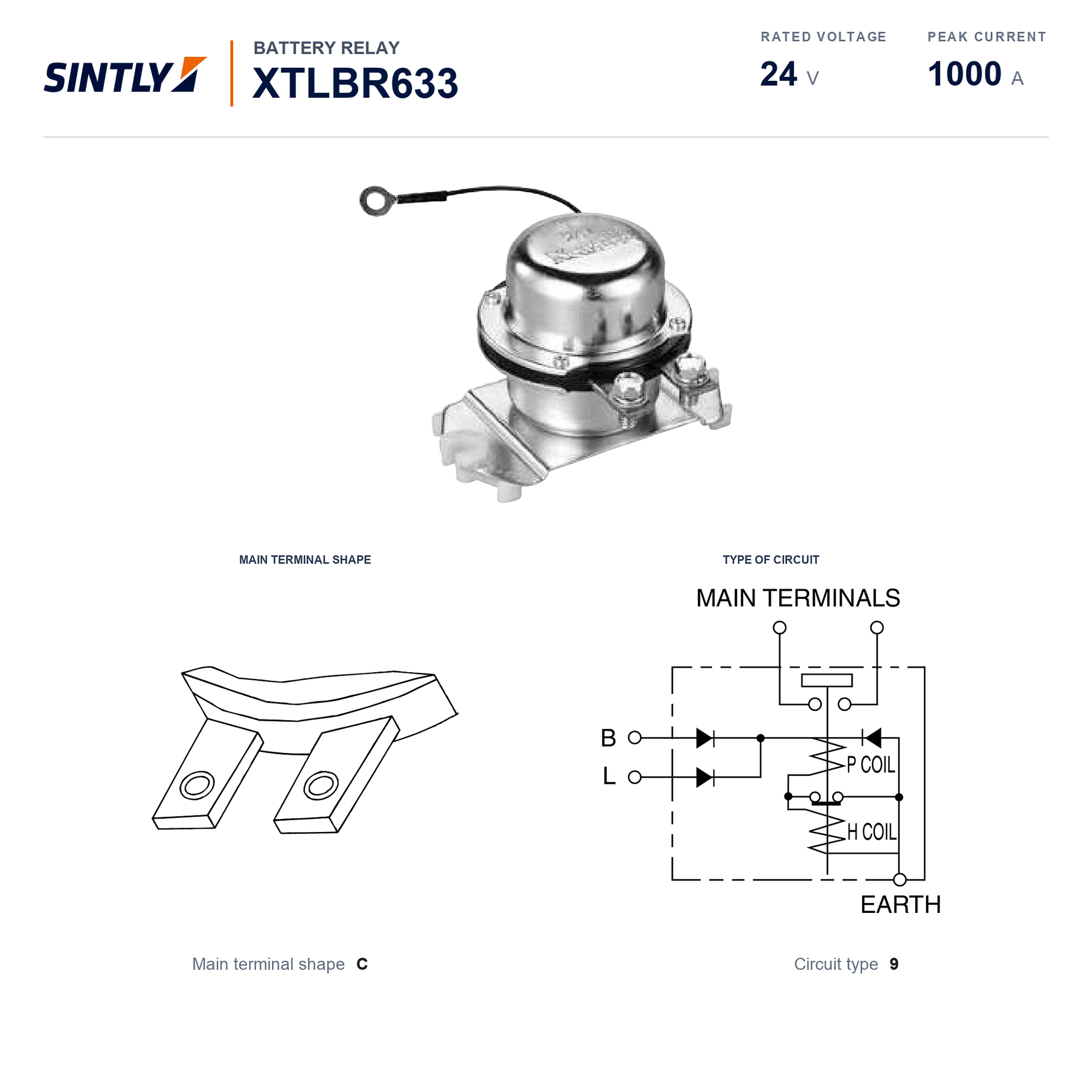 Battery Relay XTLBR633