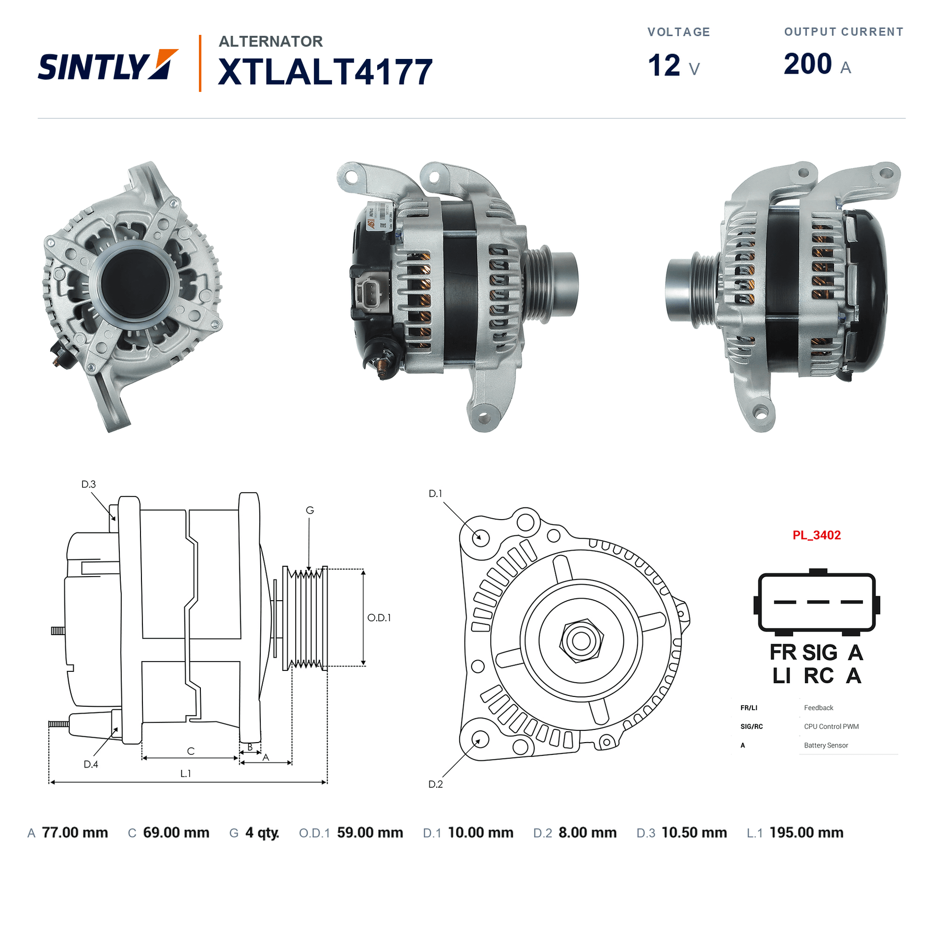 Alternator XTLALT4177