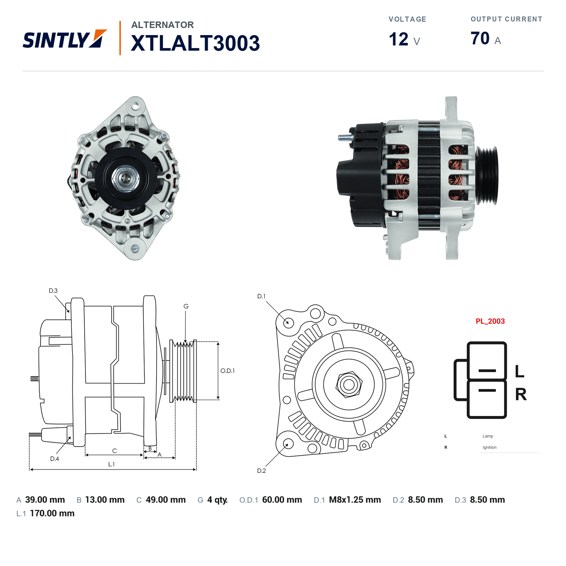Alternator XTLALT3003