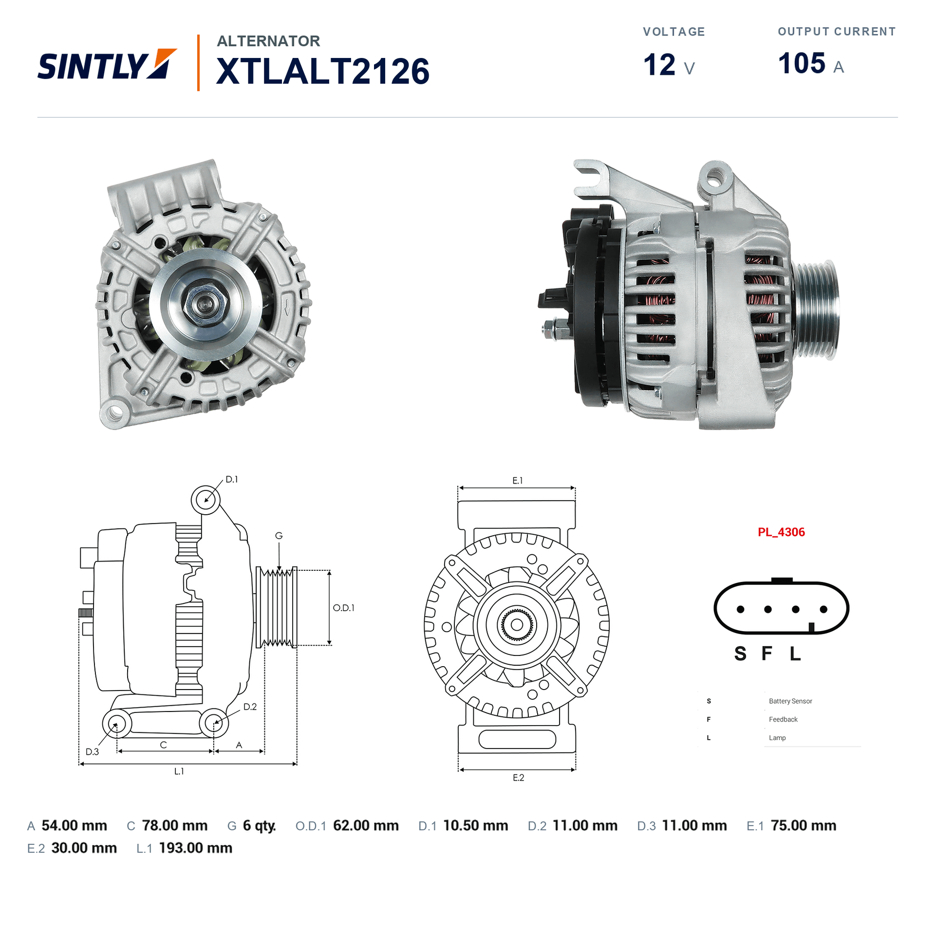 Alternator XTLALT2126