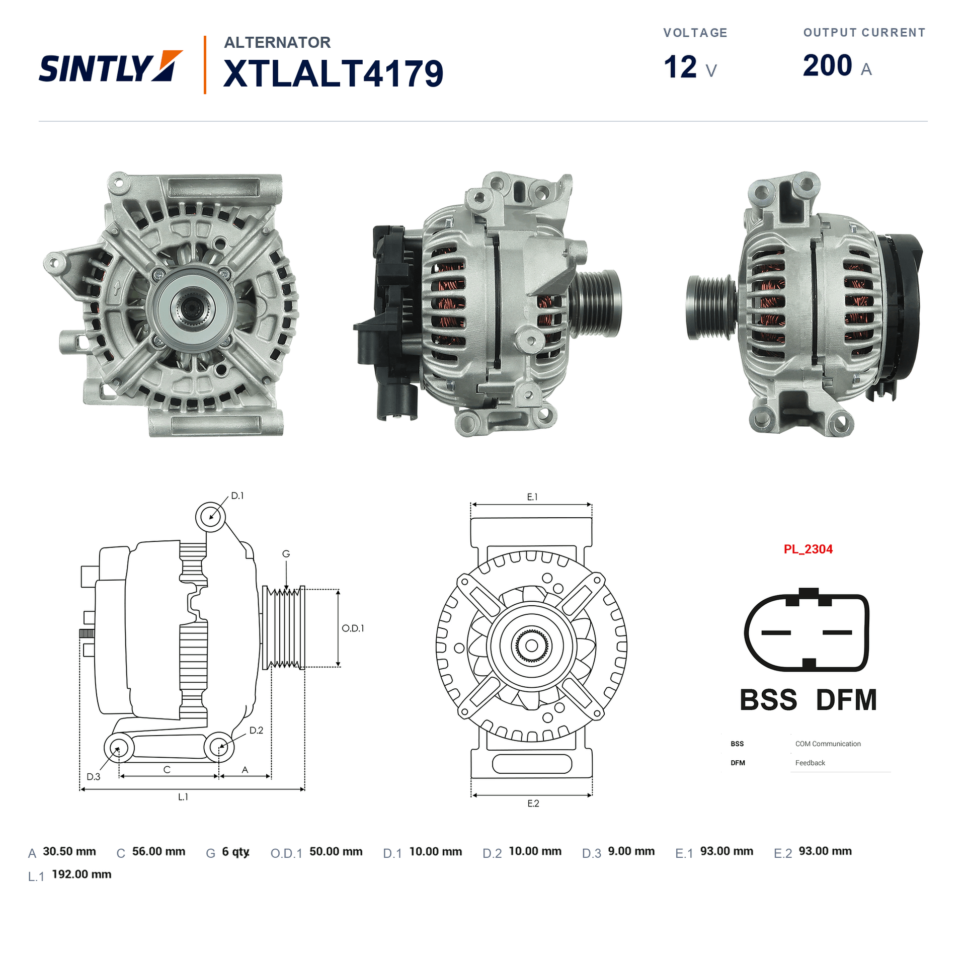 发电机 XTLALT4179