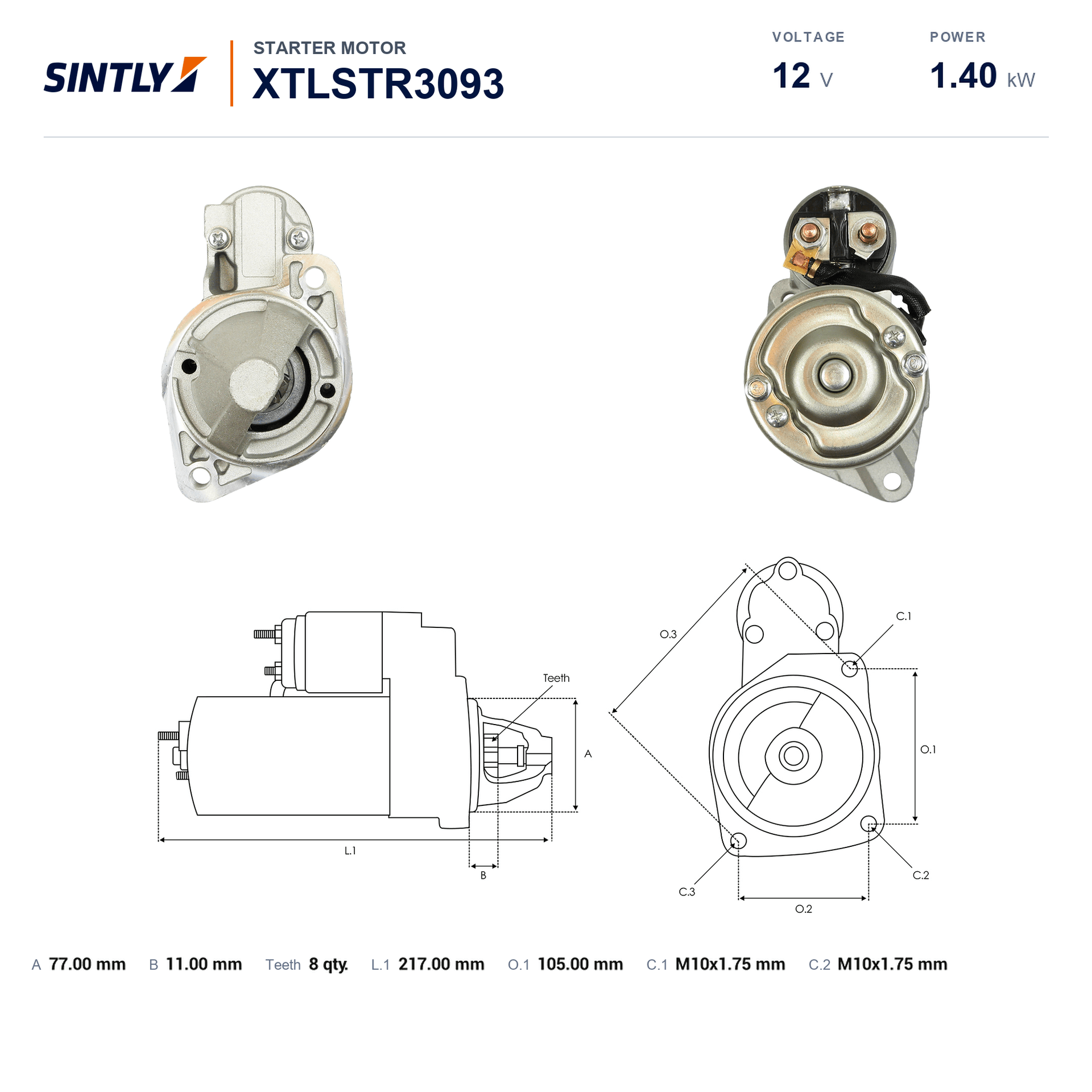Motor de arranque XTLSTR3093