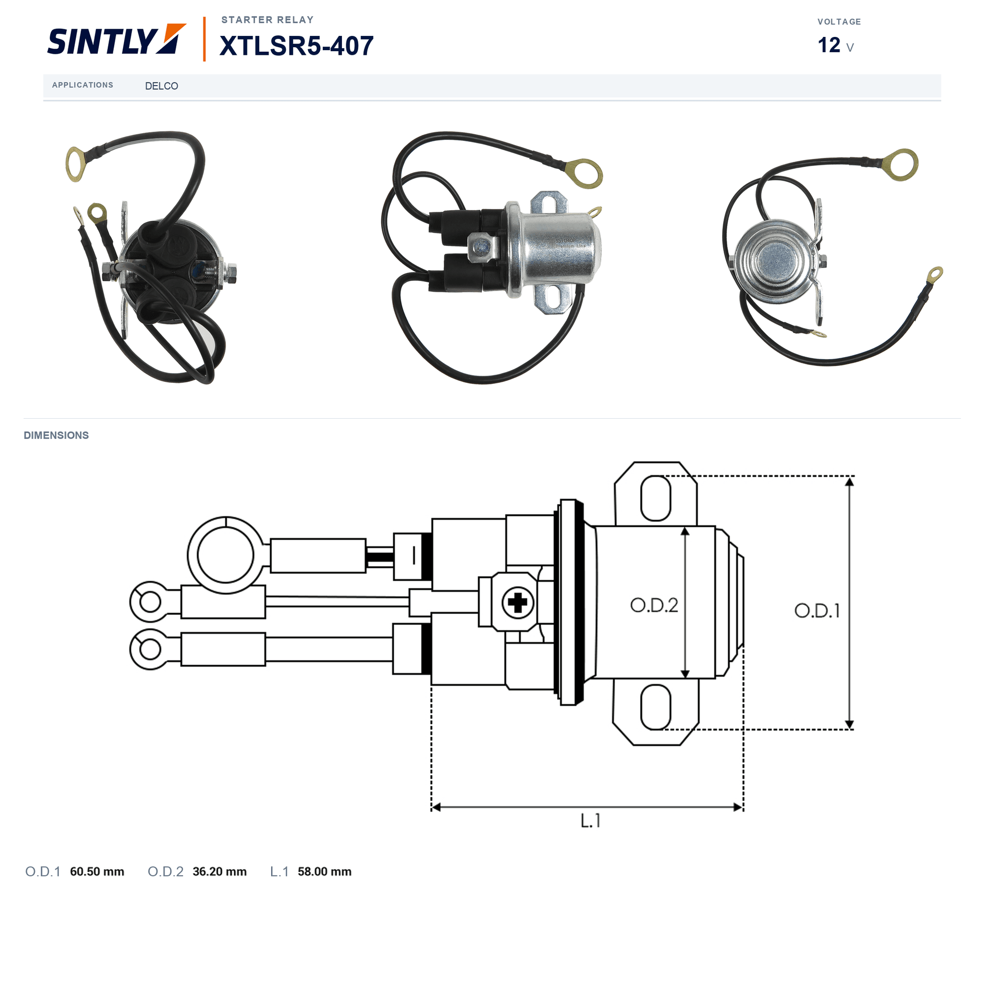 Starter Relay XTLSR5-407