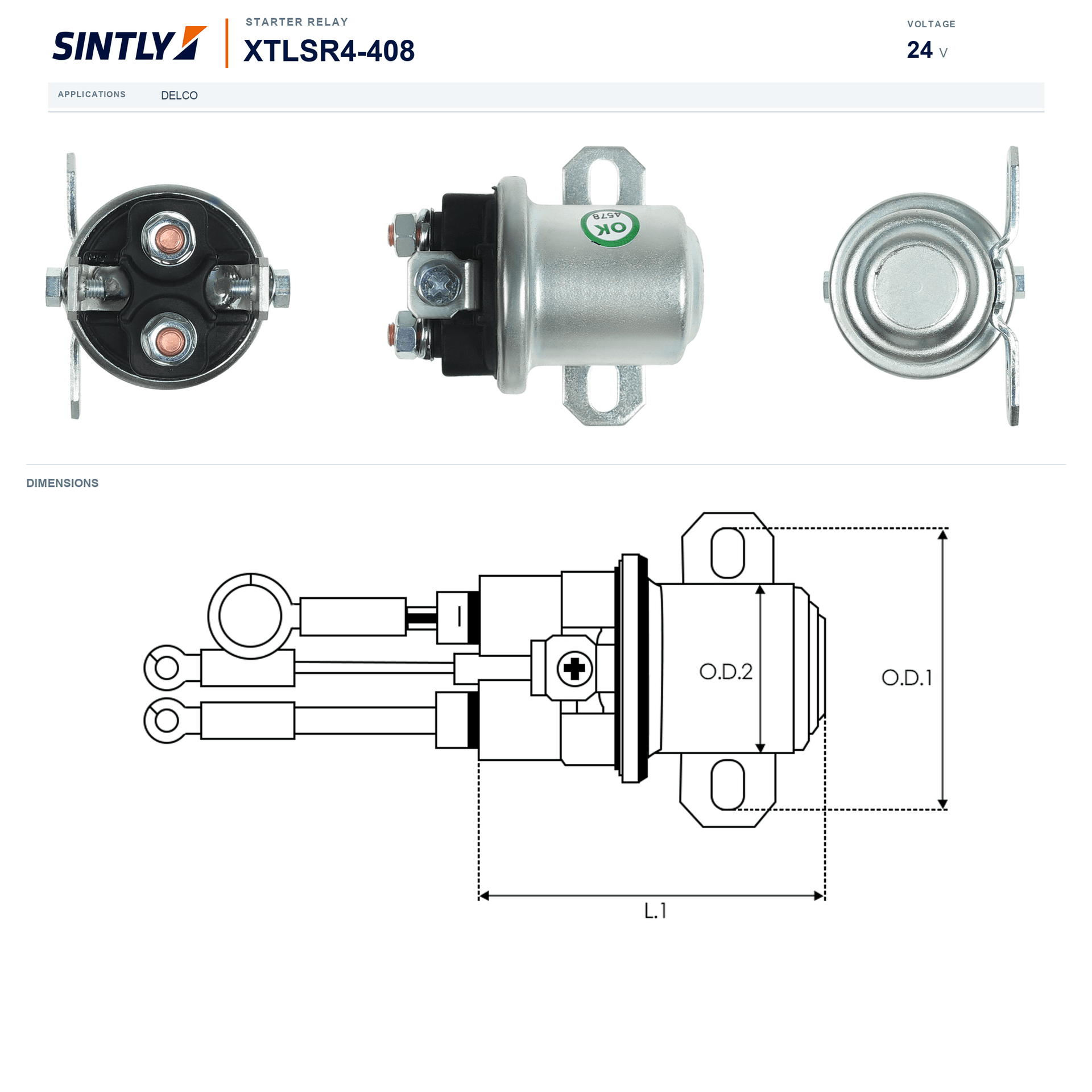 Starter Relay XTLSR4-408