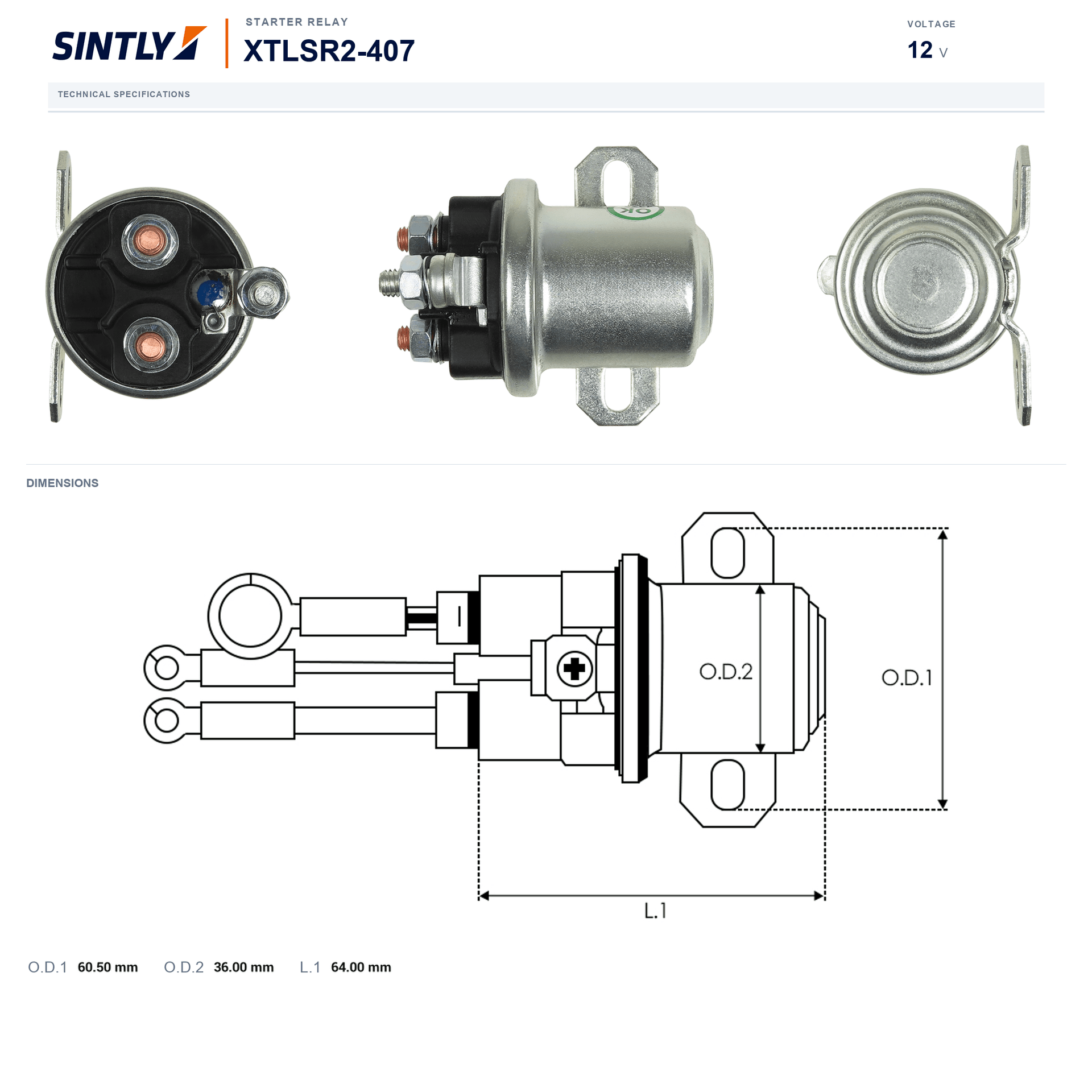 Starter Relay XTLSR2-407