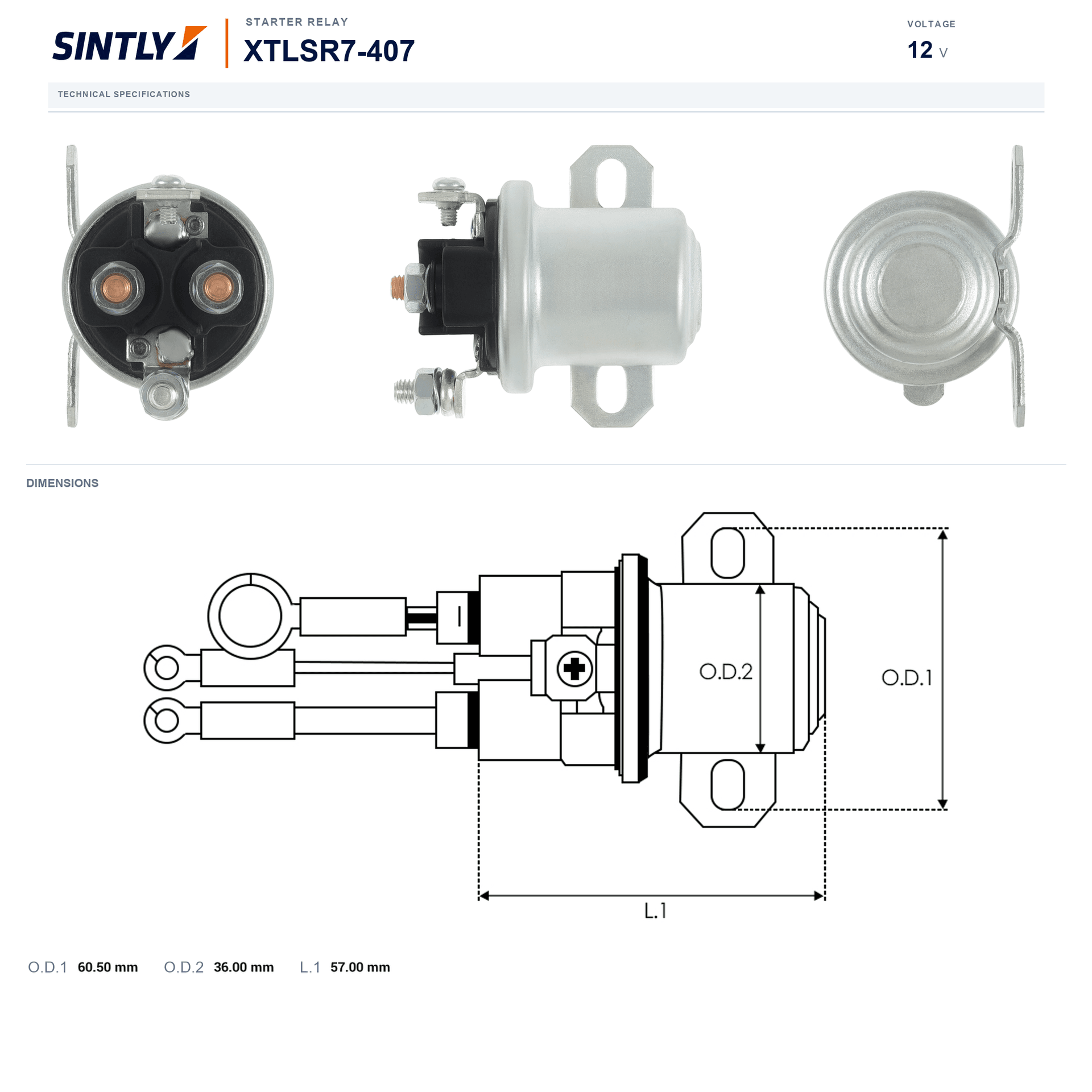 Starter Relay XTLSR7-407