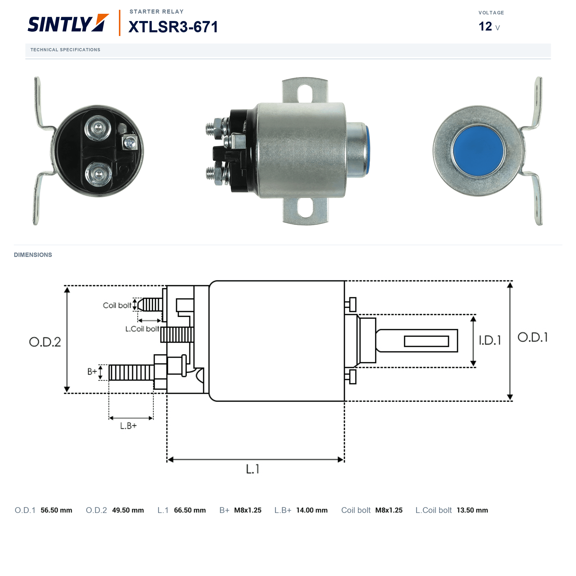 Starter Relay XTLSR3-671
